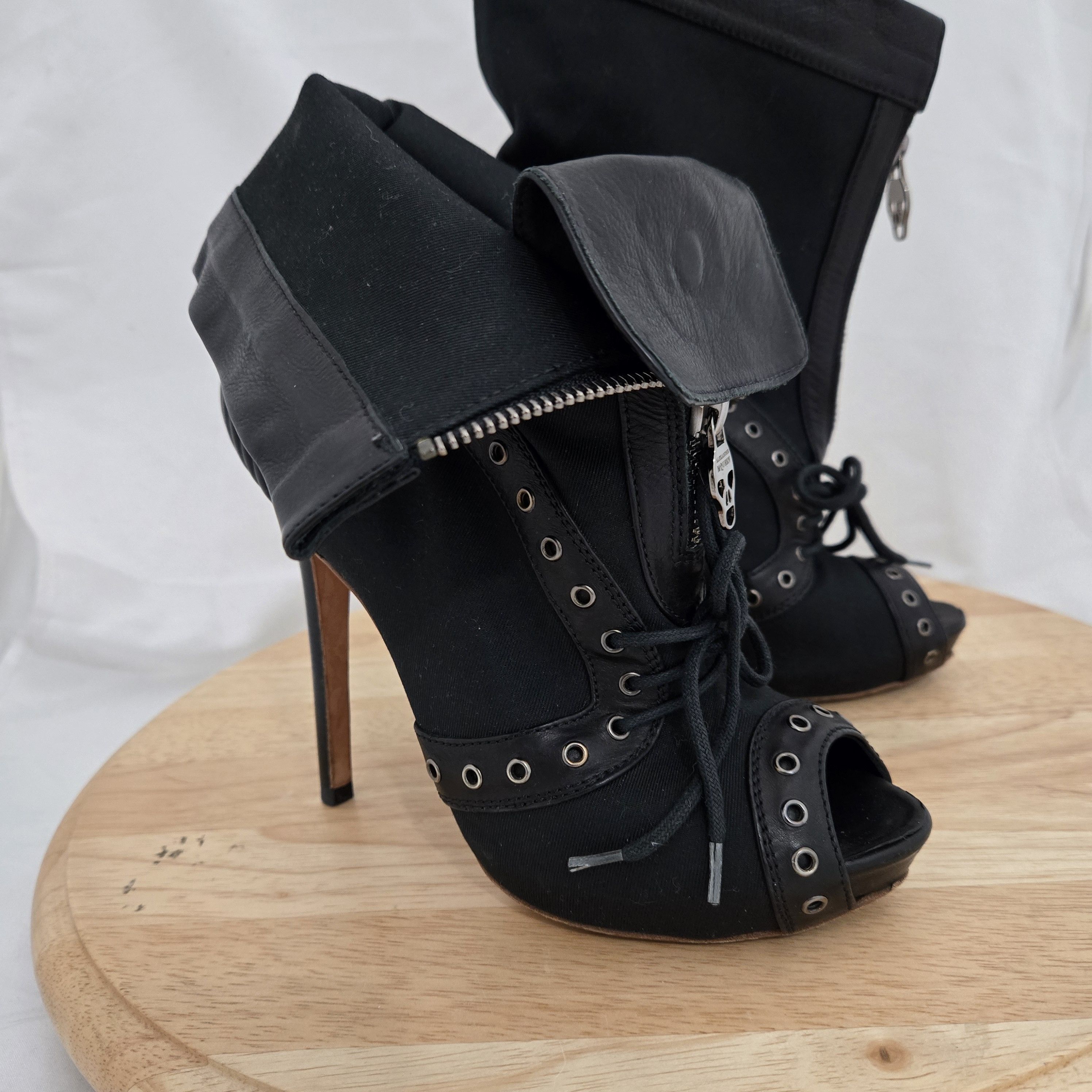 Alexander McQueen Peep toe stiletto booties Size US 6 / IT 36 - 9 Thumbnail