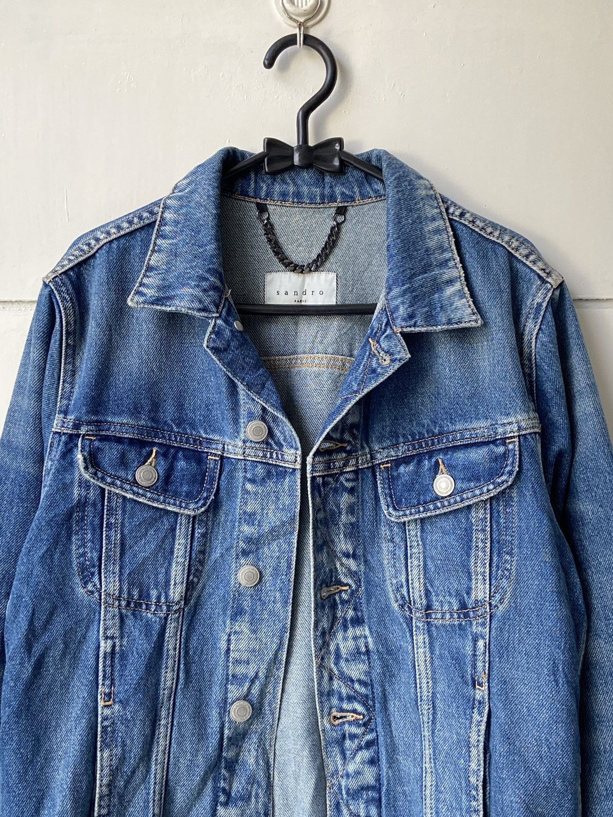 Sandro SANDRO PARIS Denim Jacket Size S / US 4 / IT 40 - 2 Thumbnail