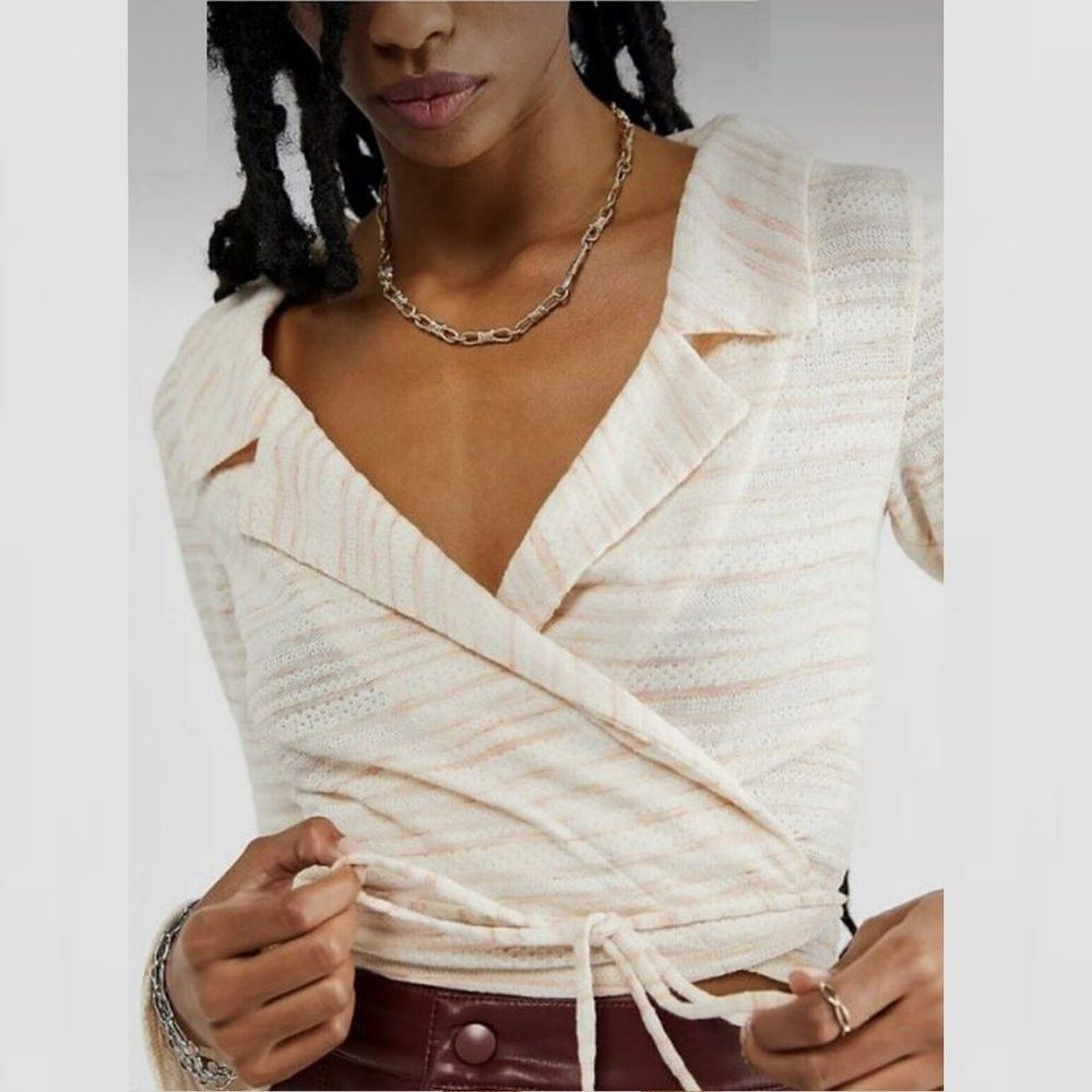 Free People New Free People Eloise Wrap Pink Long Sleeve Top Size M Size M / US 6-8 / IT 42-44 - 2 Thumbnail