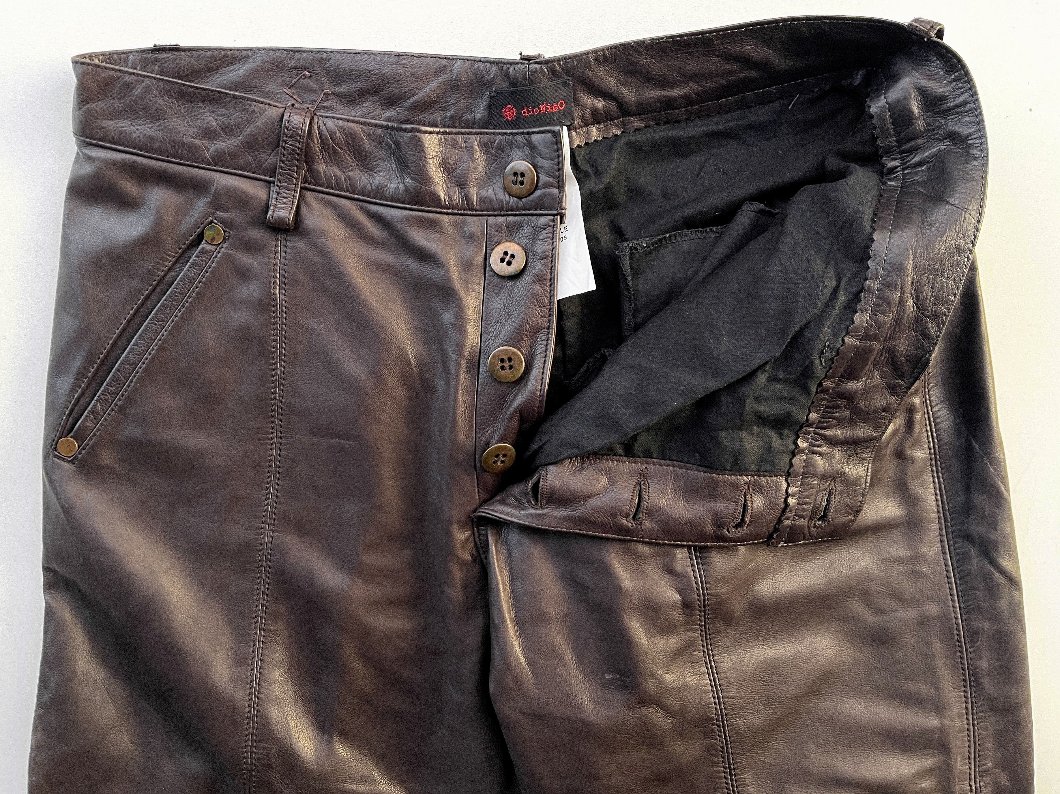 Leather Pants BLACK DIONISO sz. EU 48