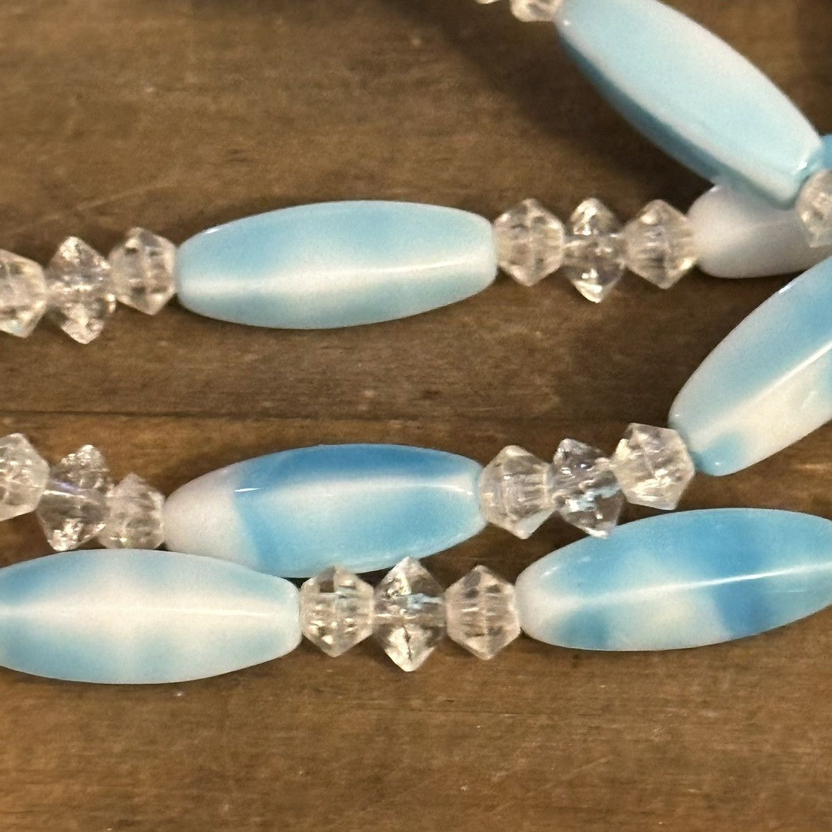 Vintage Vintage sky blue and white long beaded necklace Size ONE SIZE - 3 Thumbnail
