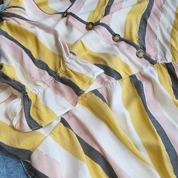Designer Beige by ECI 2 piece Embellished Striped Colored Rayon Belte Size 34" / US 12 / IT 48 - 10 Thumbnail
