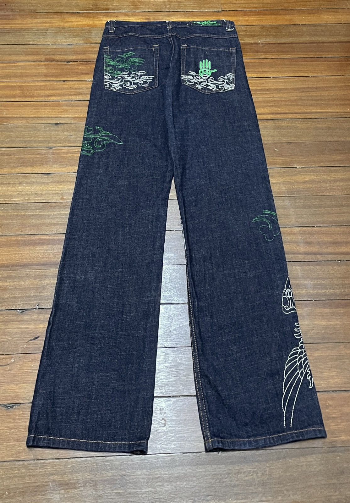 Japanese Brand × Vintage Very Rare Vintage Japanese Brand Miskeen Sukajan Jeans 1990s Size US 36 / EU 52 - 2 Thumbnail