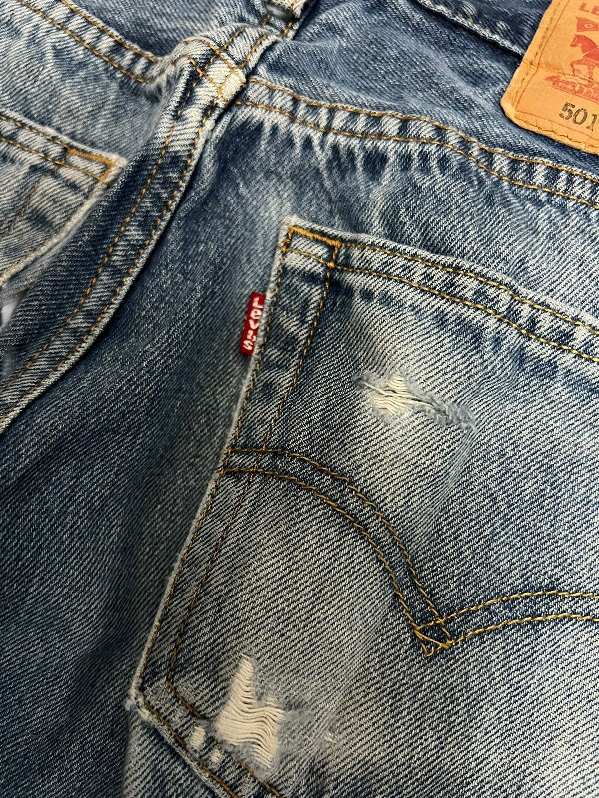 Levi's Vintage Levis 501 Distressed Mud Wash Jean Rare Size US 29 - 15 Thumbnail