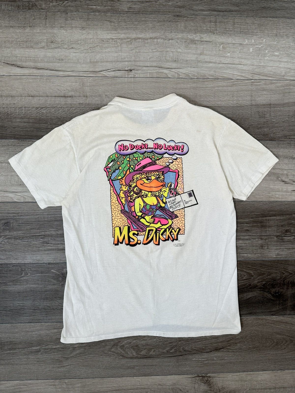Vintage Vintage Neon Ms. Ducky Single Stitch Tee White Sz. Large Size US L / EU 52-54 / 3 - 4 Thumbnail