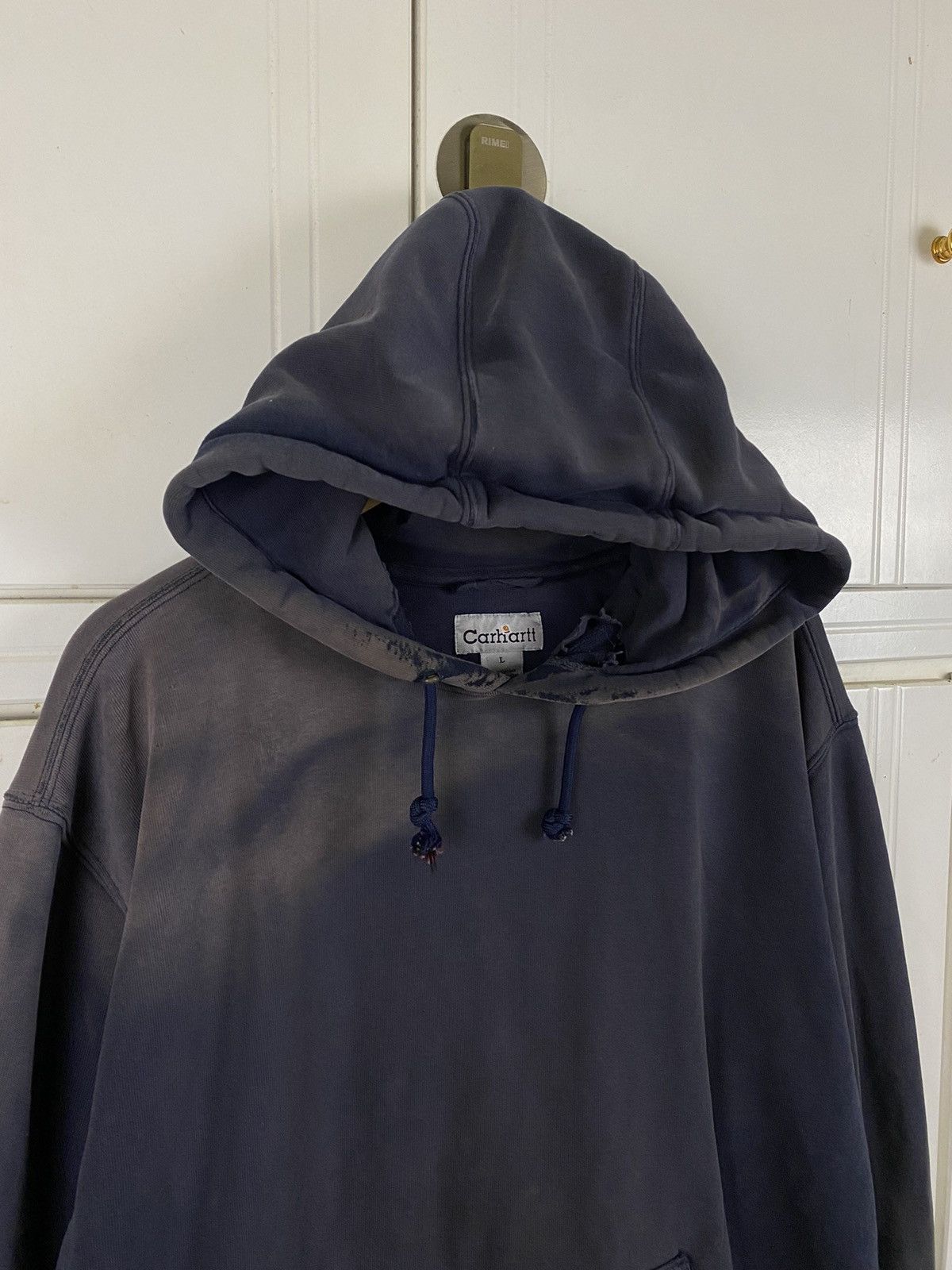 Carhartt × Vintage Vintage Hoodies Carhartt Sun Faded Blue Size US L / EU 52-54 / 3 - 3 Thumbnail