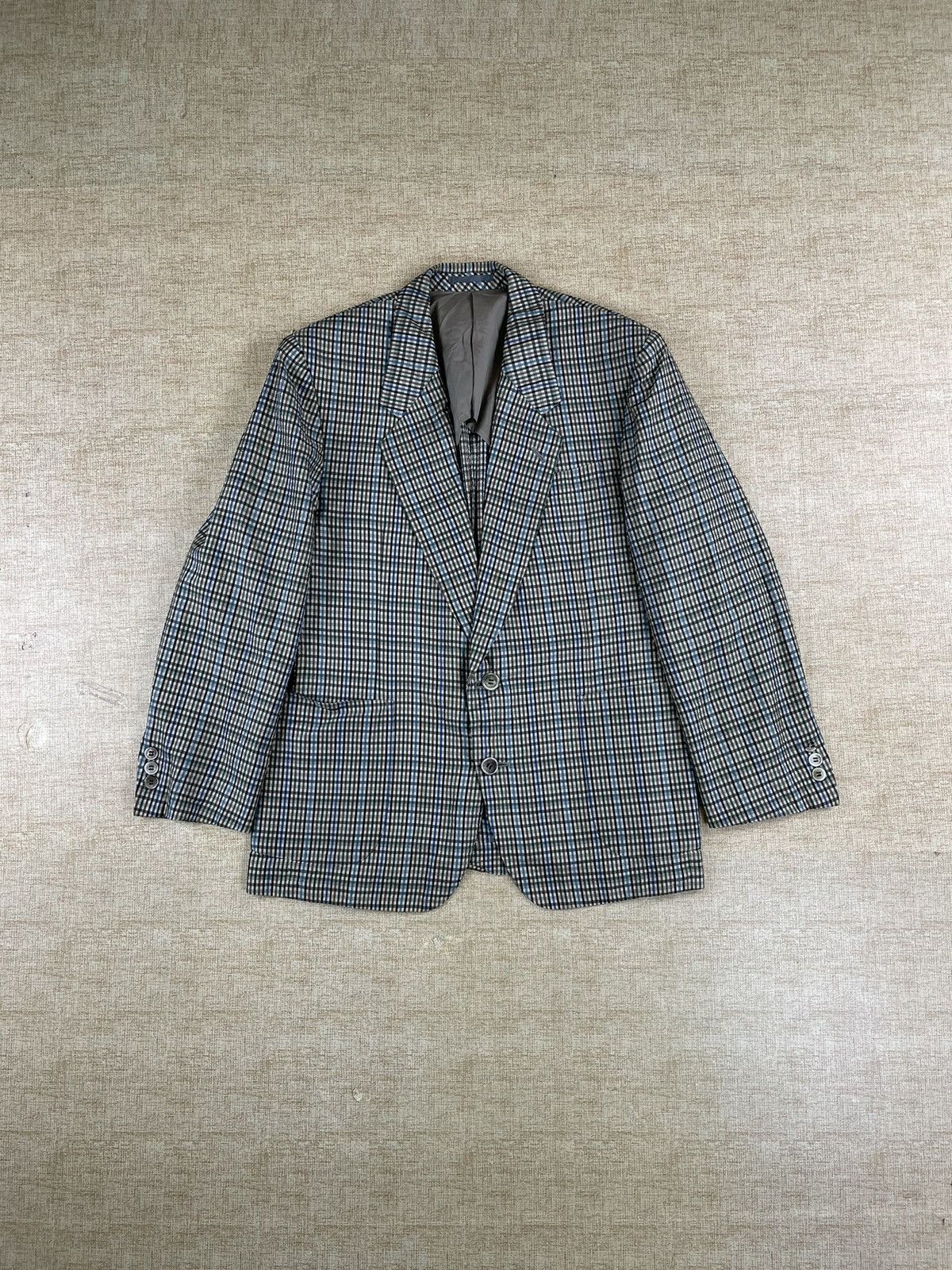 Lanvin × Vintage VINTAGE LANVIN PARIS Luxury Plaid Grey Blazer Jacket Size US M / EU 48-50 / 2 - 1 Thumbnail
