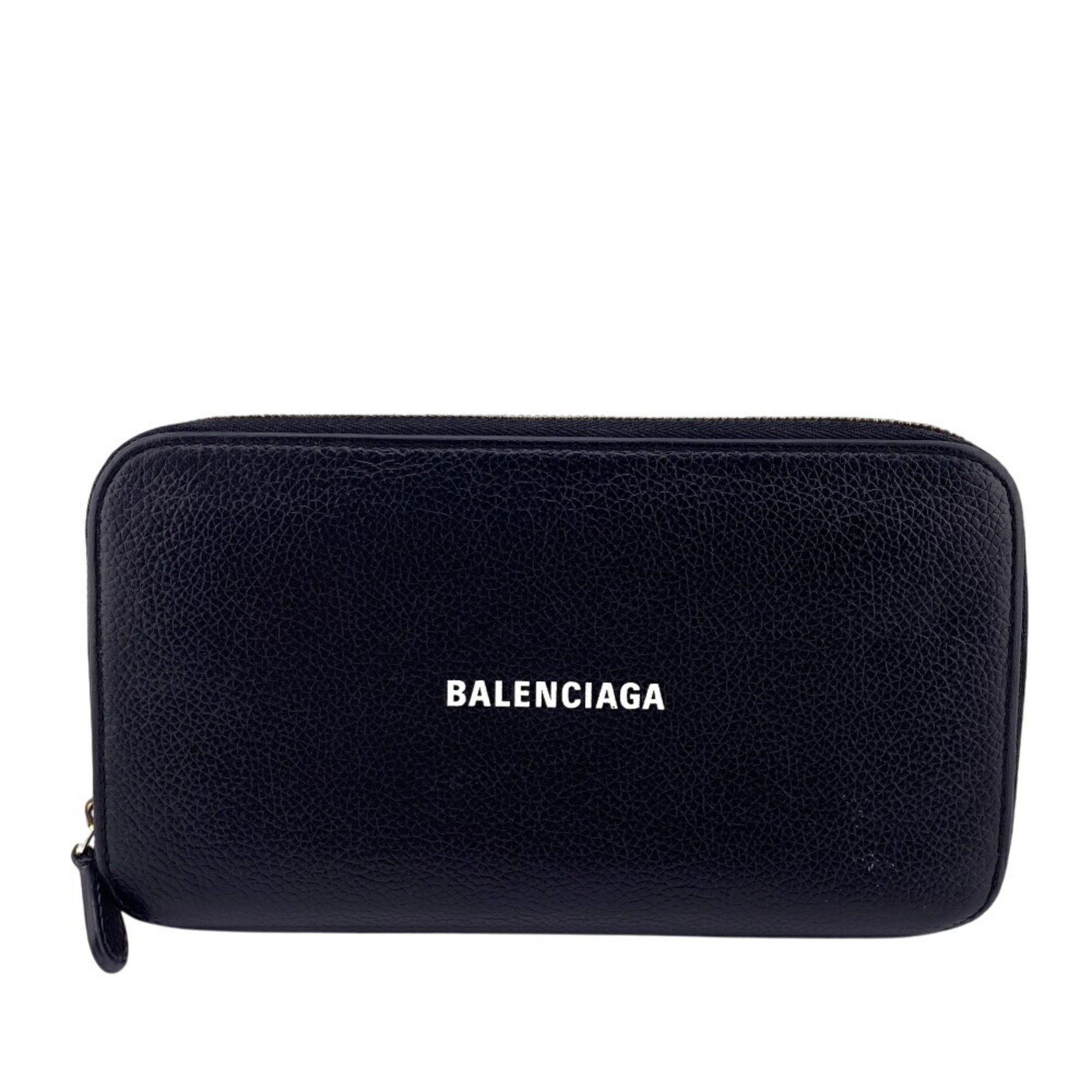 Balenciaga BALENCIAGA 594290 Round Long Wallet Black Men's Size ONE SIZE - 1 Thumbnail