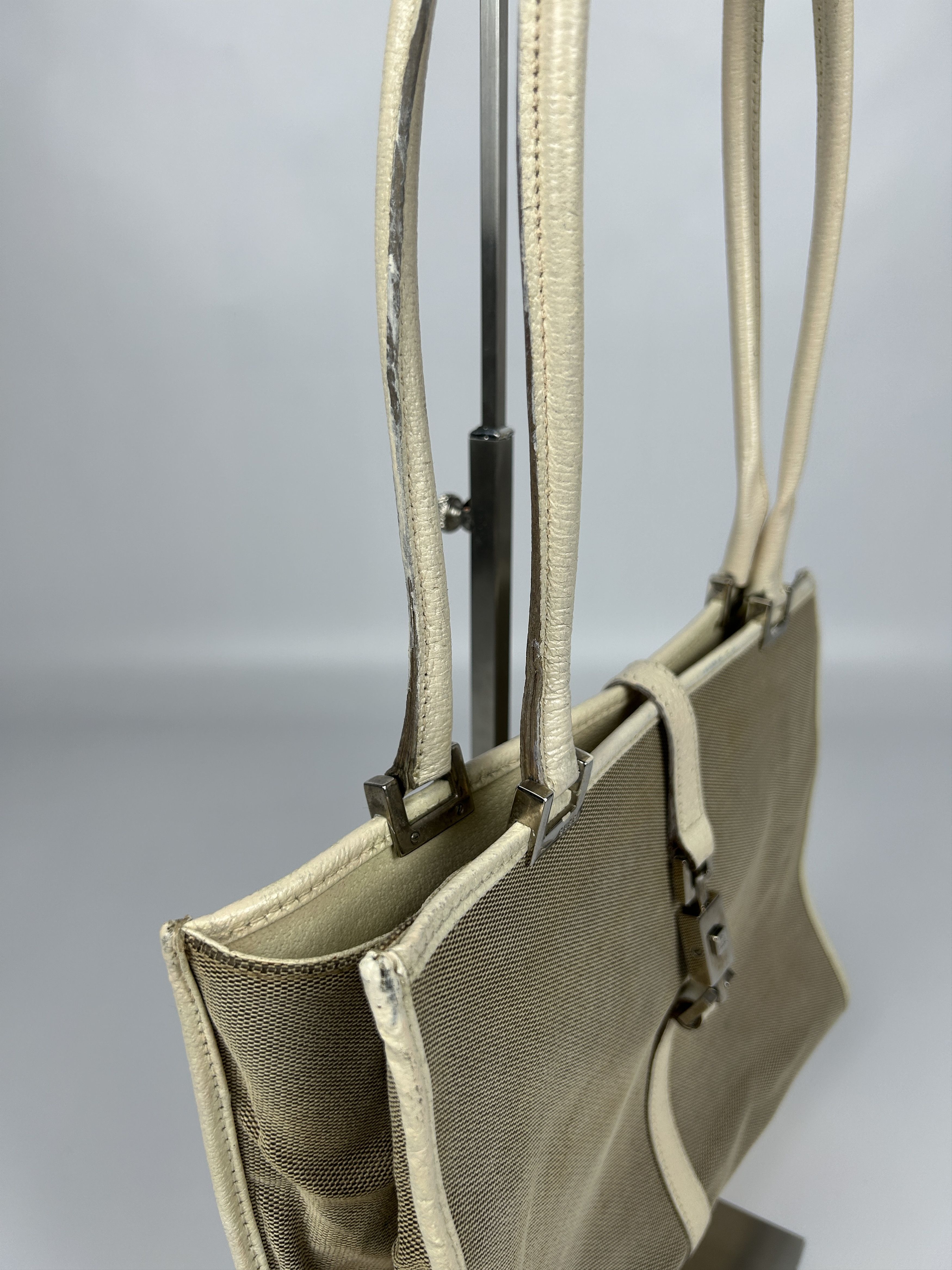 Gucci Vtg Gucci jackie line canvas tote bag with leather trim Size ONE SIZE - 8 Thumbnail