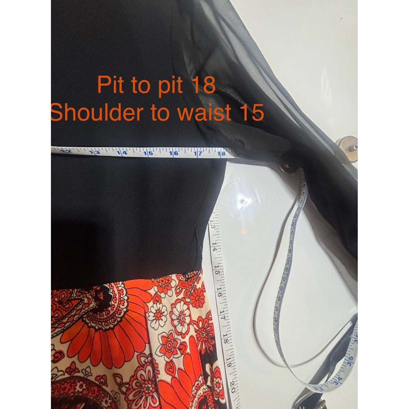 Vintage True Vintage Mod MCM Psych Floral Long Maxi Black Orange Dre Size XL / US 12-14 / IT 48-50 - 6 Thumbnail