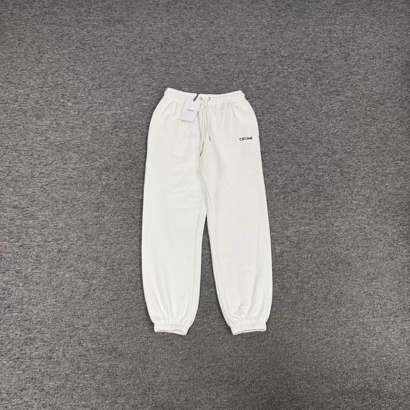 Celine Celine white mini logo cuffed track pants S Size 26" / US 2 / IT 38 - 1 Thumbnail