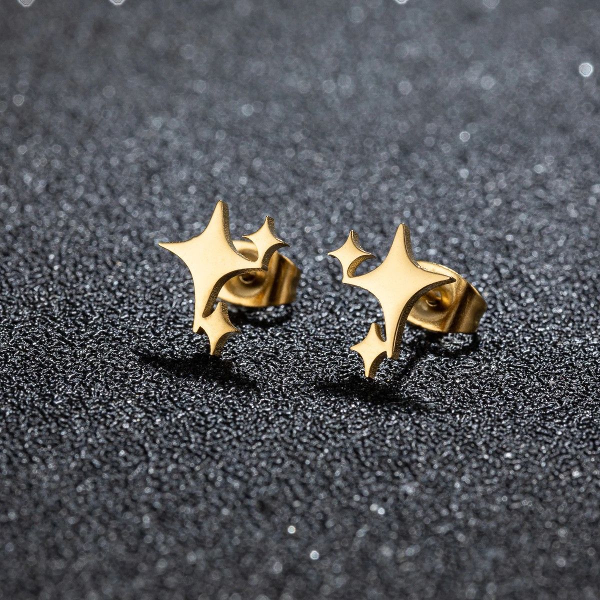 Jewelry Glittering Stud Earrings Charm Stainless Earring Gift Size ONE SIZE - 1 Thumbnail