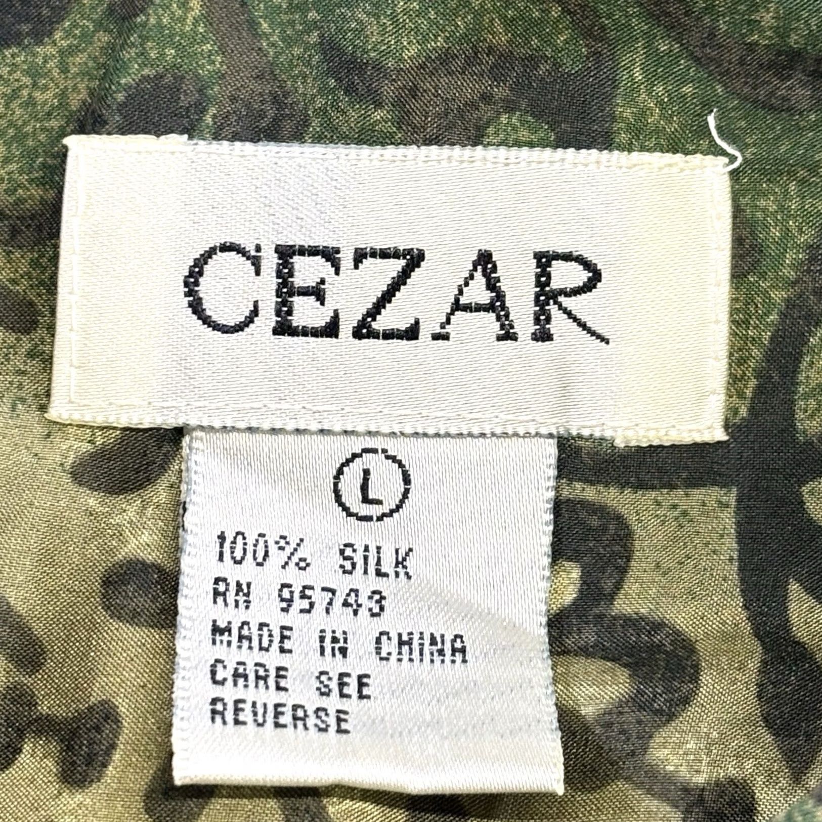 Etro VINTAGE Cezar Silk Shirt Women's Green Paisley Damask Pattern Large Long Sleeve Button-Up Retro Size L / US 10 / IT 46 - 5 Thumbnail