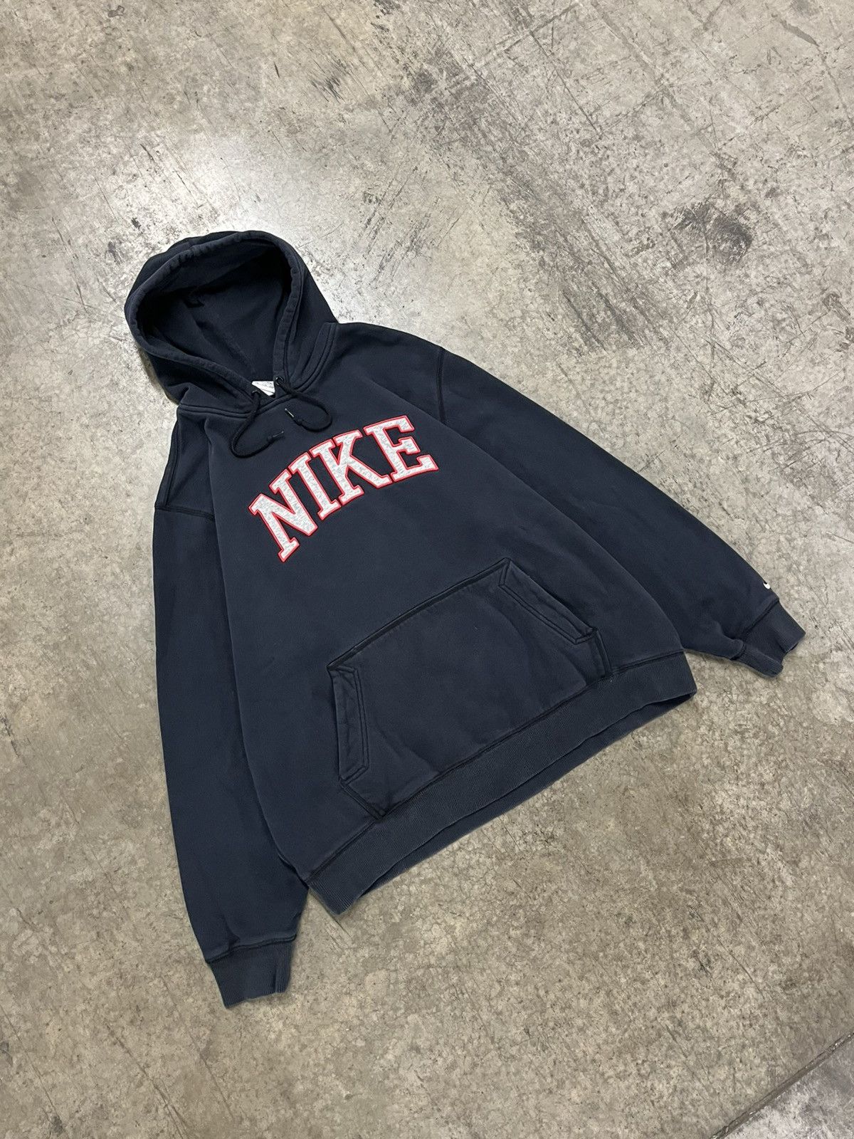 Nike × Vintage Nike spell out boxy fit hoodie streetwear hype rare skater Size US XXL / EU 58 / 5 - 1 Thumbnail