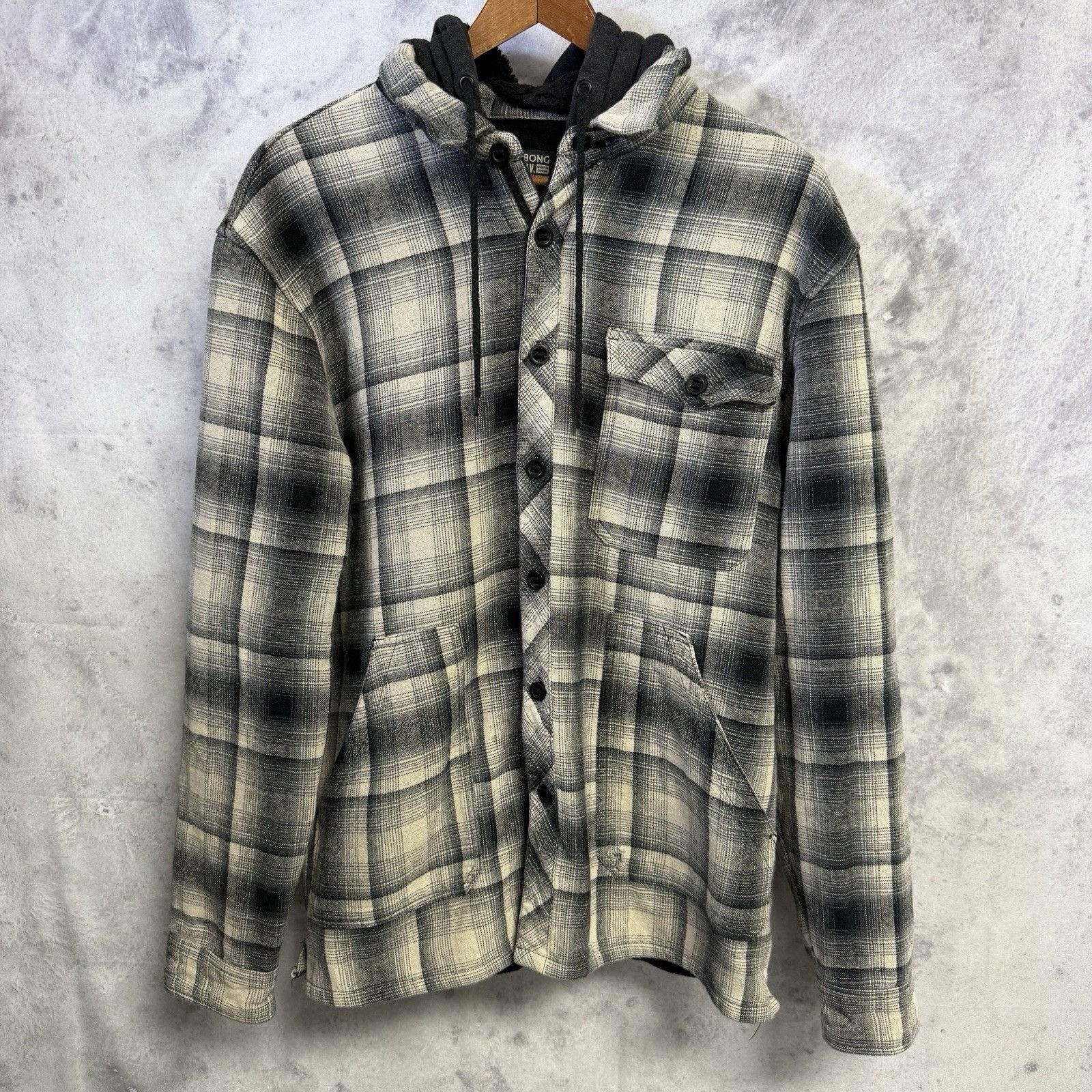 Billabong Billabong Plaid Button Up Sweatshirt Hoodie Flannel Mens L Size US L / EU 52-54 / 3 - 1 Thumbnail
