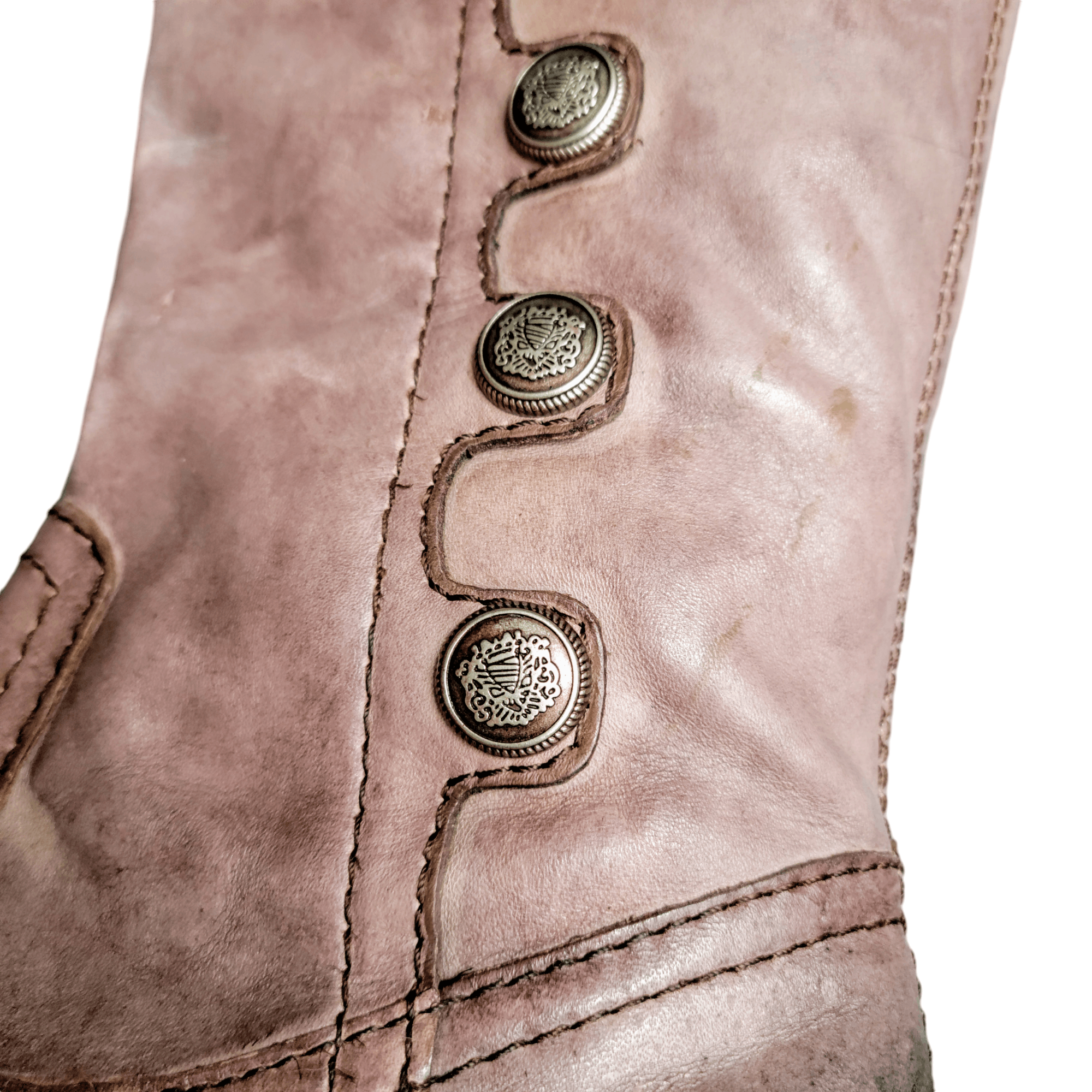 NBDN Nobrandedon Arturochiang Brown Distressed Leather Tall Riding Boots Size US 8.5 / IT 38.5 - 8 Thumbnail