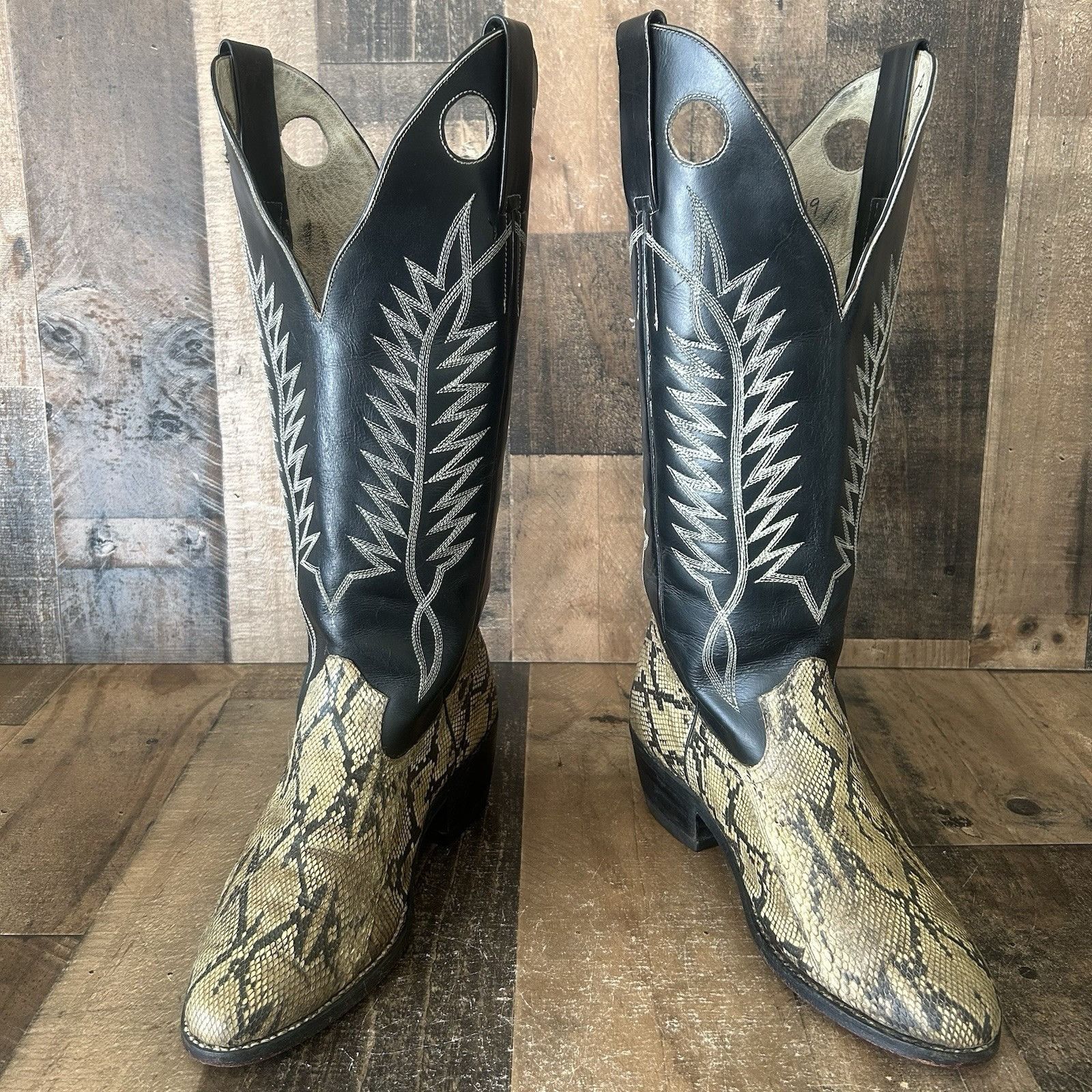 Vintage Custom Vtg Unbranded Snakeskin Cowboy Boots Mens 10 D Size US 10 / EU 43 - 10 Thumbnail