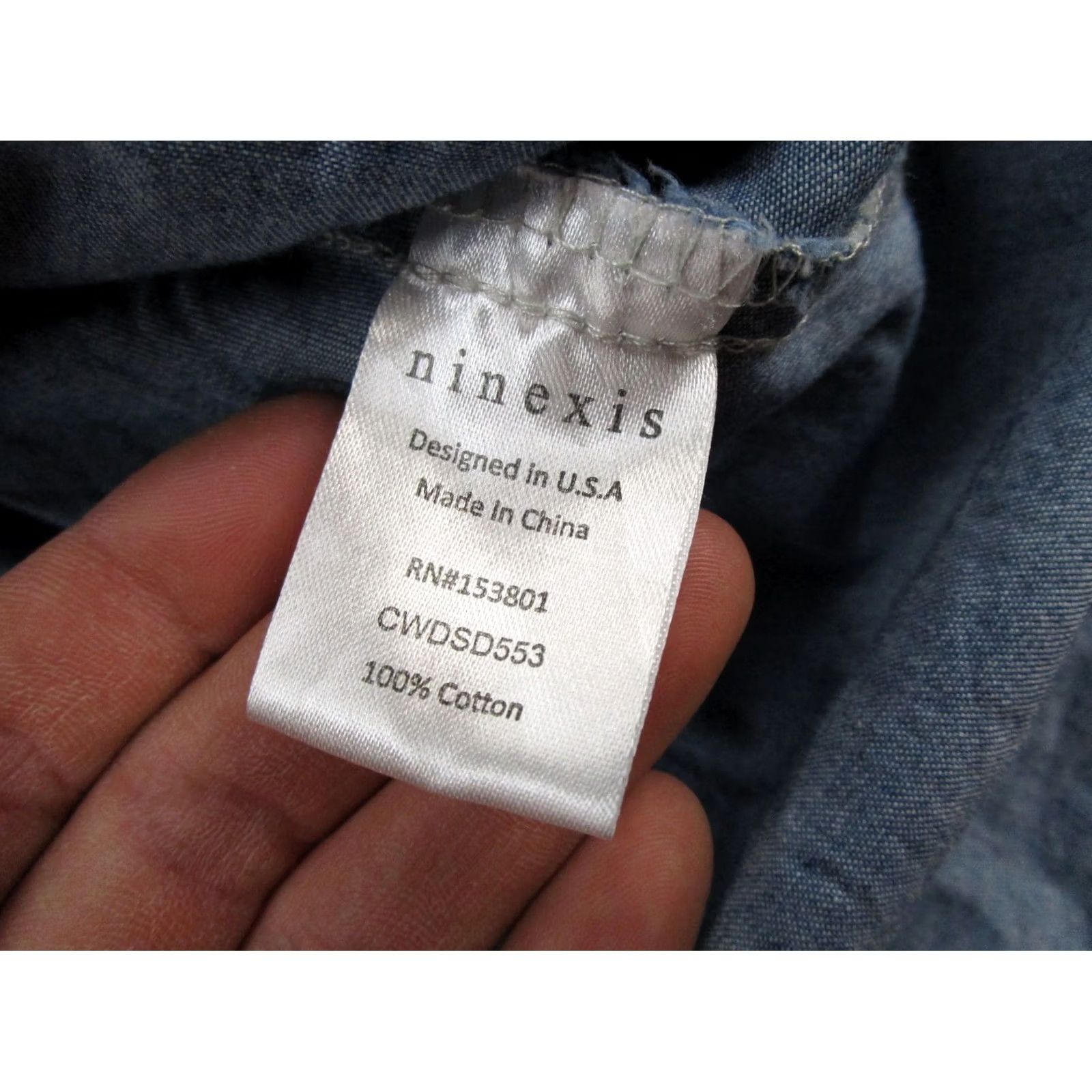 Denime Ninexis Blue Denim Button Front Cinch Waist Midi Shirt Dress Size M Western Size M / US 6-8 / IT 42-44 - 4 Thumbnail