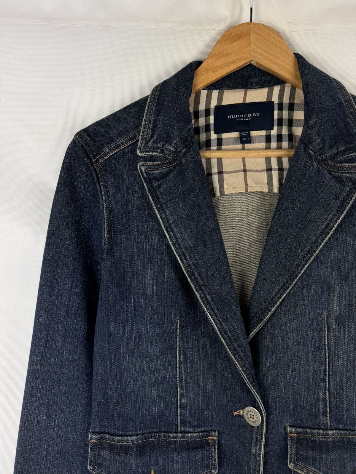 Burberry Burberry London Vintage Ladies Denim Blazer Jacket Size US 8 Size M / US 6-8 / IT 42-44 - 4 Thumbnail