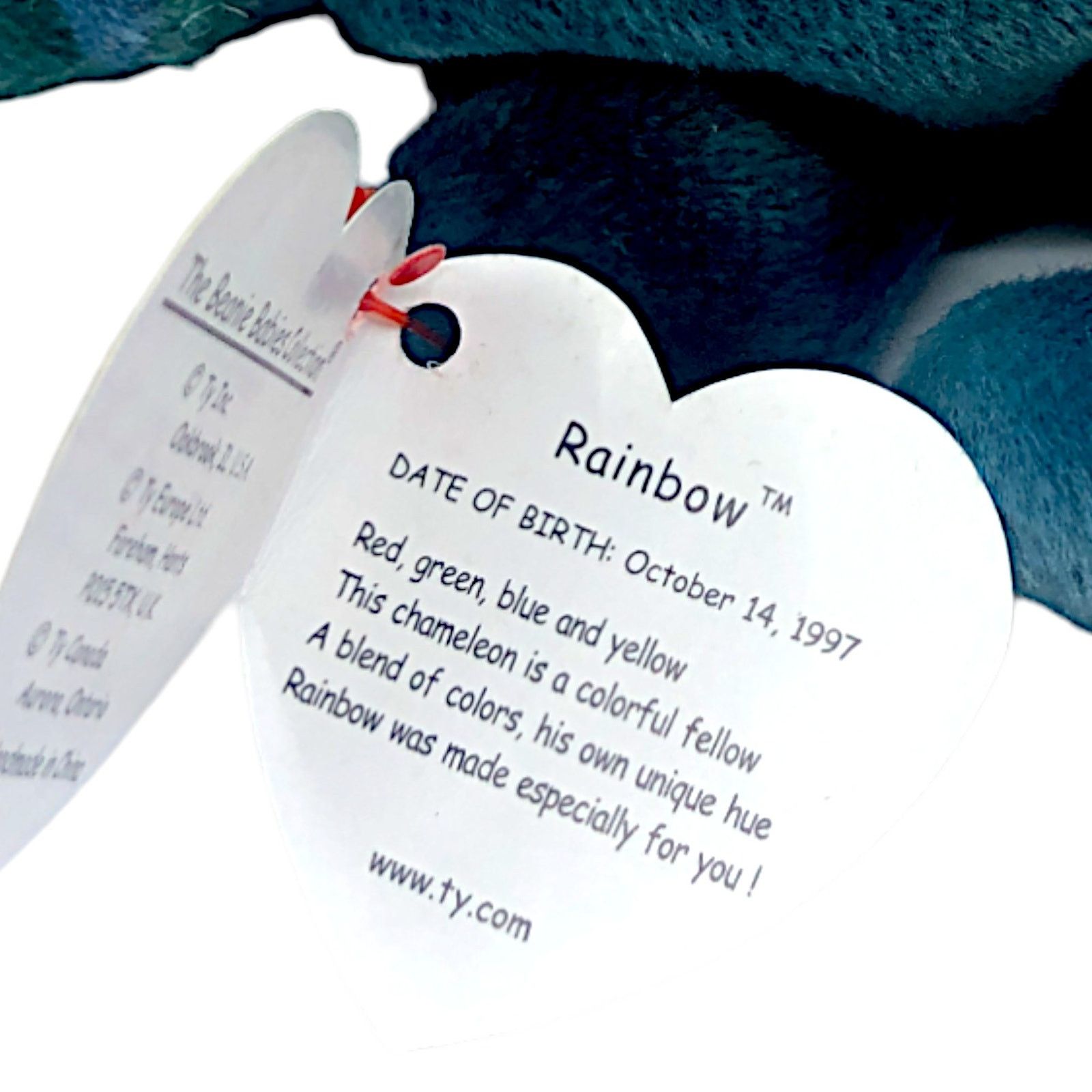 Vintage Ty Beanie Baby 1997 - Rainbow the Iguana Size ONE SIZE - 4 Thumbnail