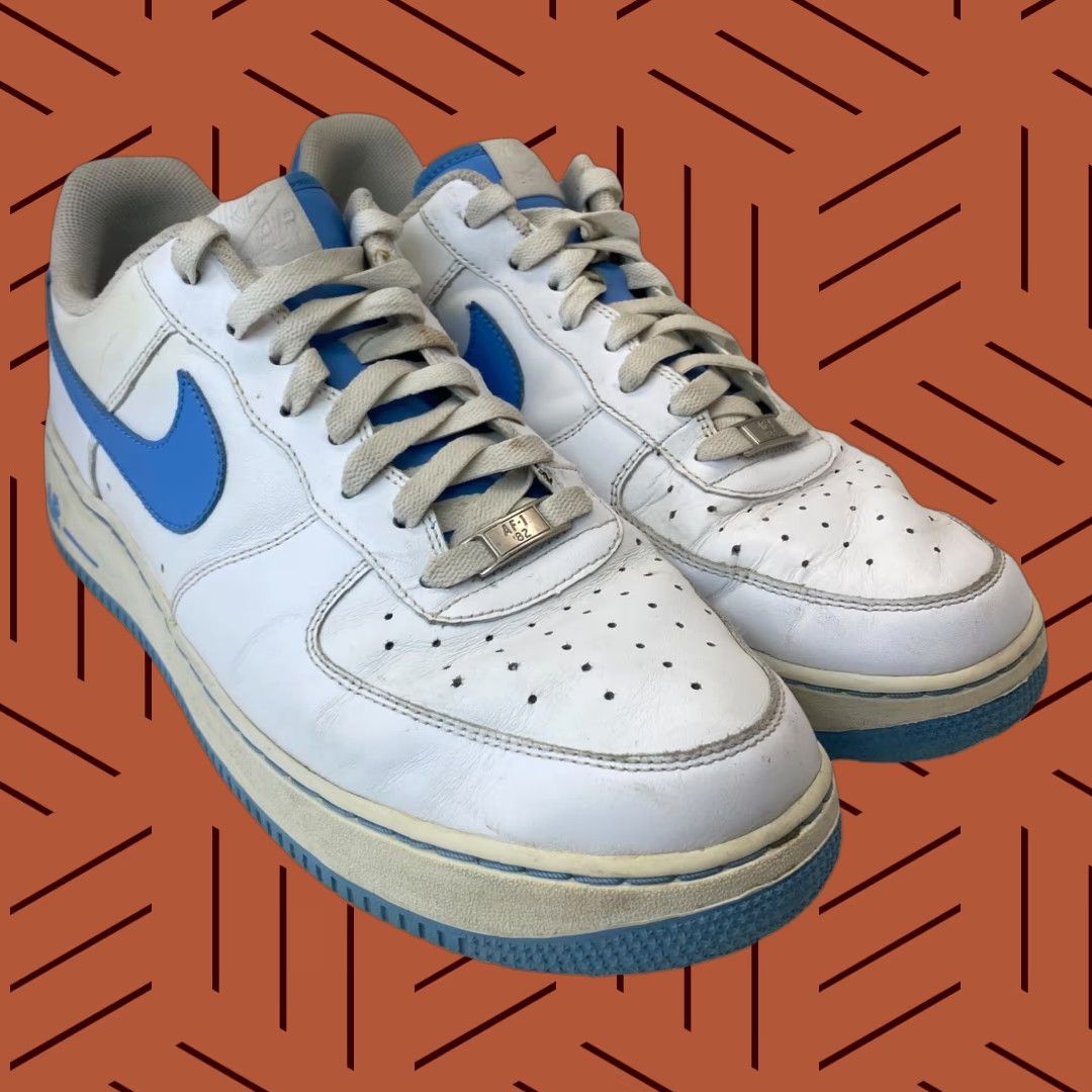 Nike VINTAGE NIKE AIR FORCE 1 SHOE UNC TAR HEEL UNIVERSITY BLUE WHITE MENS SZ 12 Size US 12 / EU 45 - 1 Thumbnail