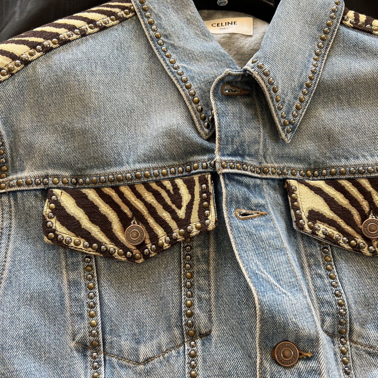 Celine × Hedi Slimane Celine Studded Denim Jacket Size US S / EU 44-46 / 1 - 4 Thumbnail