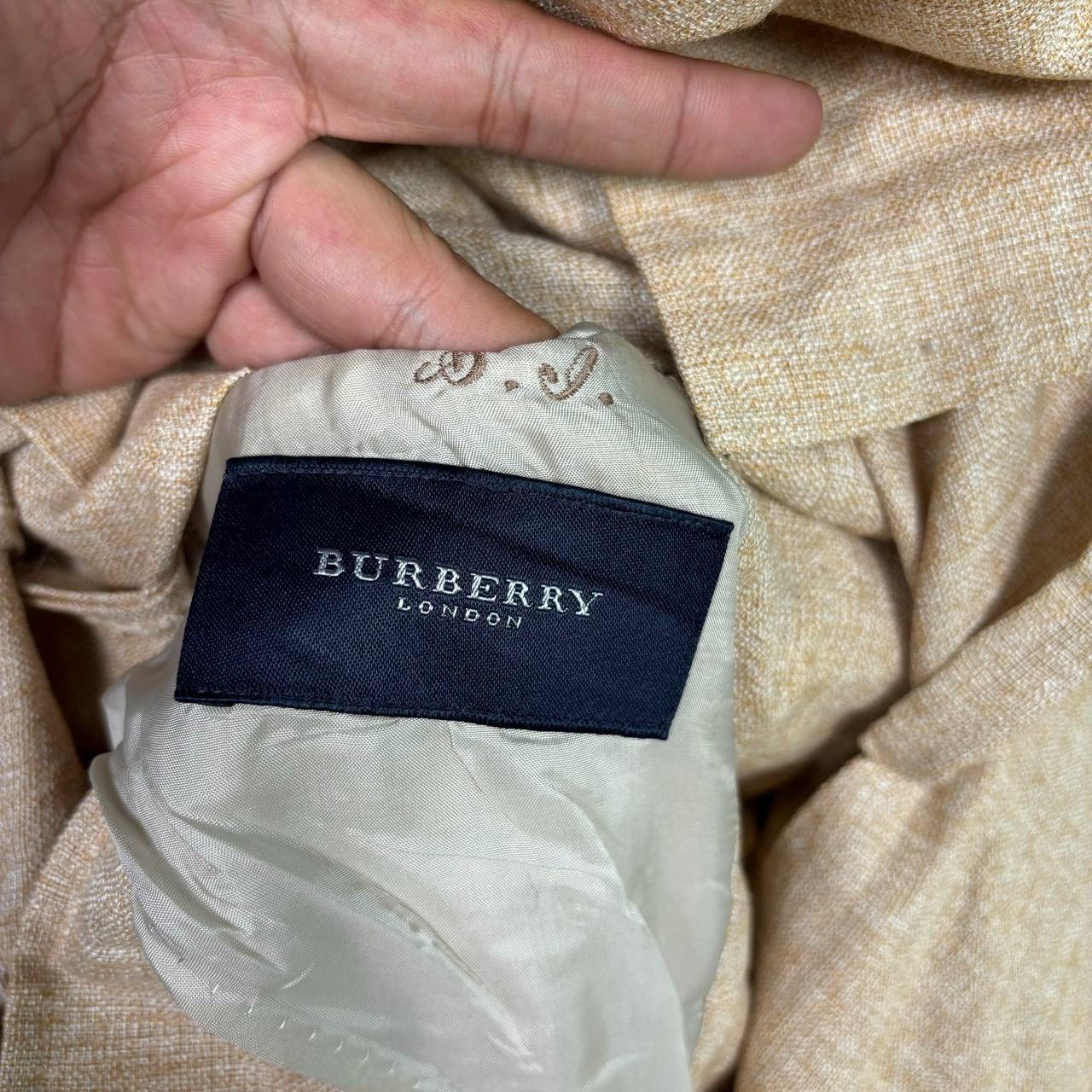 Burberry Burberry Silk Wool Blend Blazer Jacket Tan Beige Size 40R - 6 Thumbnail