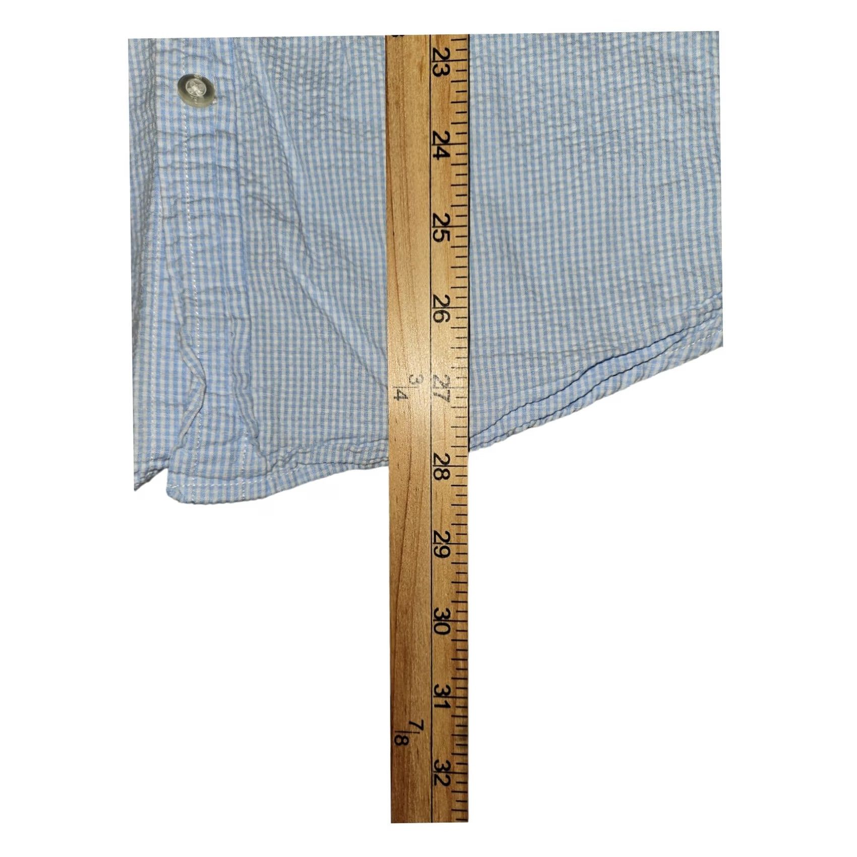 Banana Republic Banana Republic Shirt Button-Up Long Sleeve Men Adult Large Blue Check Slim Fit Casual Business Travel 43 in Chest Button-Down Collared Size US L / EU 52-54 / 3 - 4 Thumbnail