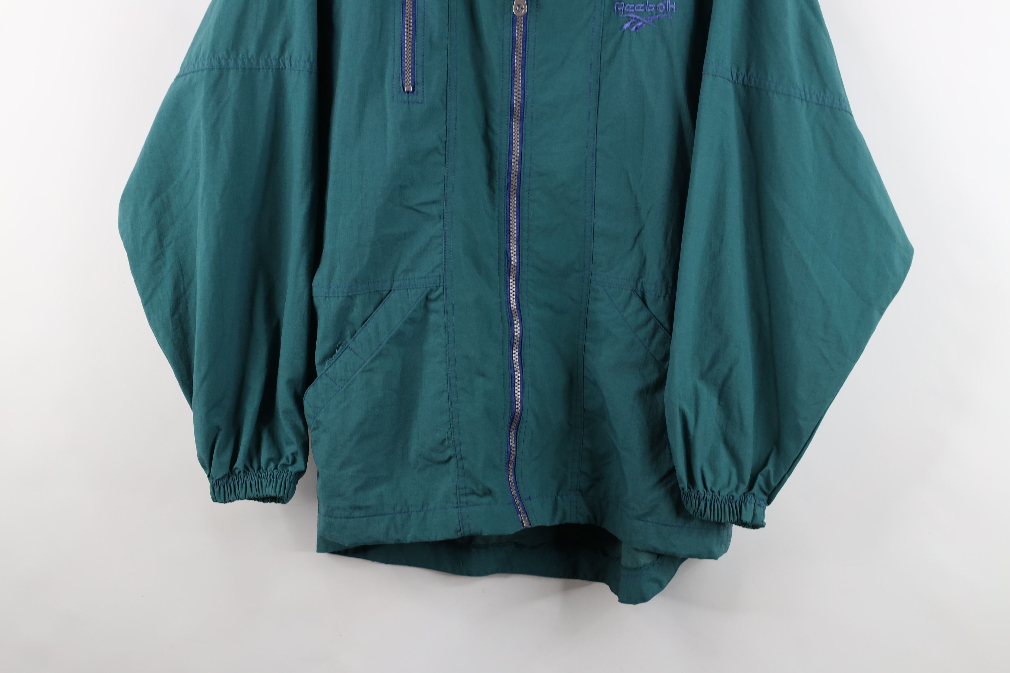 Reebok × Vintage Vintage 90s Reebok Big Logo Packable Windbreaker Jacket Size M / US 6-8 / IT 42-44 - 3 Thumbnail