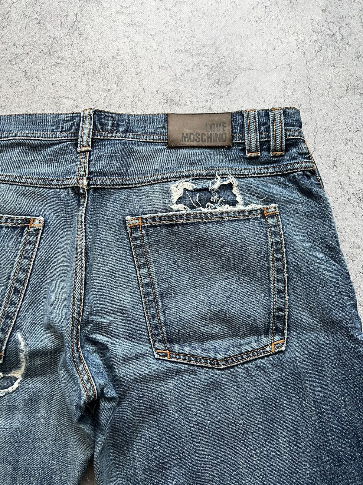 Moschino Vintage Love Moschino Jeans Distressed Denim Pants 00s Size US 38 / EU 54 - 16 Thumbnail