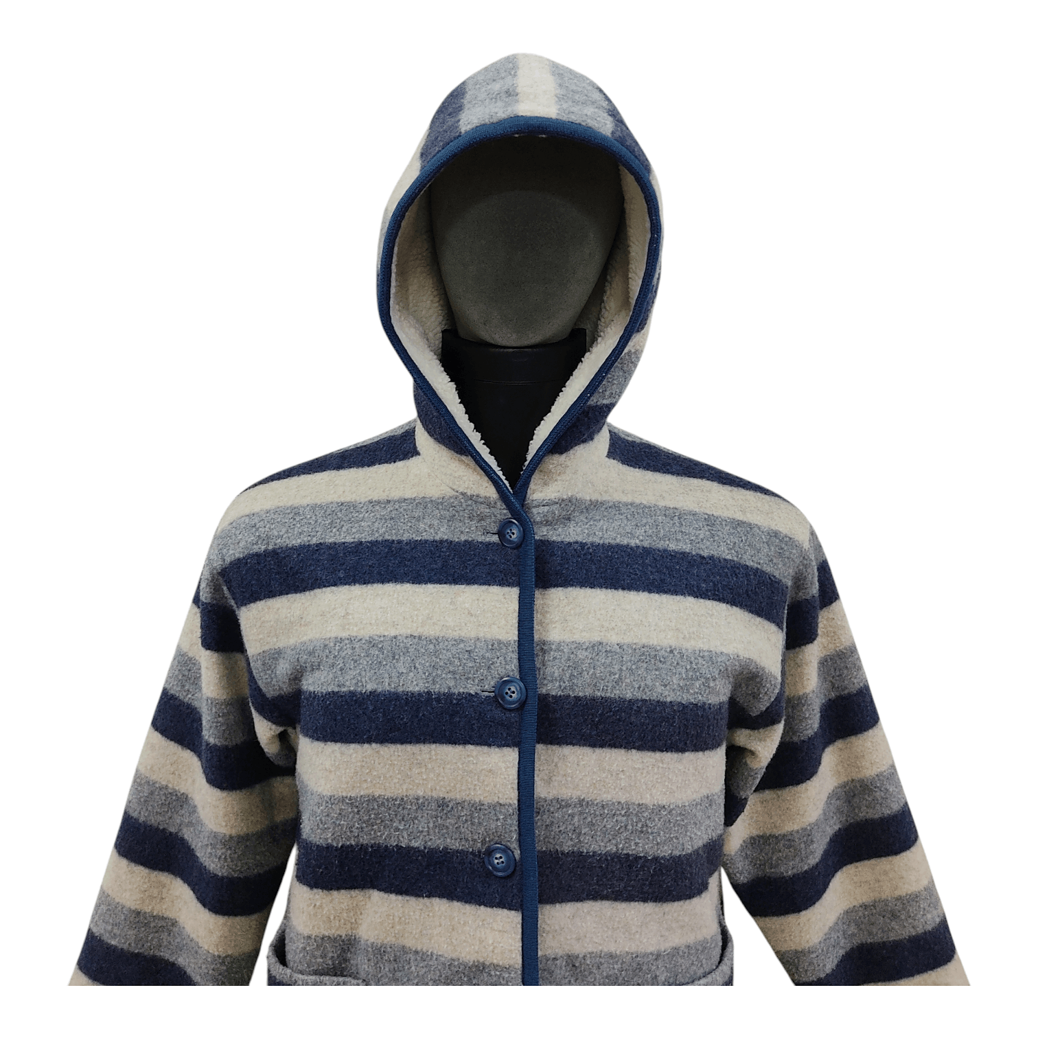 Courreges Courreges Striped Fleece Lining Hooded Hippie Jacket Size US M / EU 48-50 / 2 - 3 Thumbnail