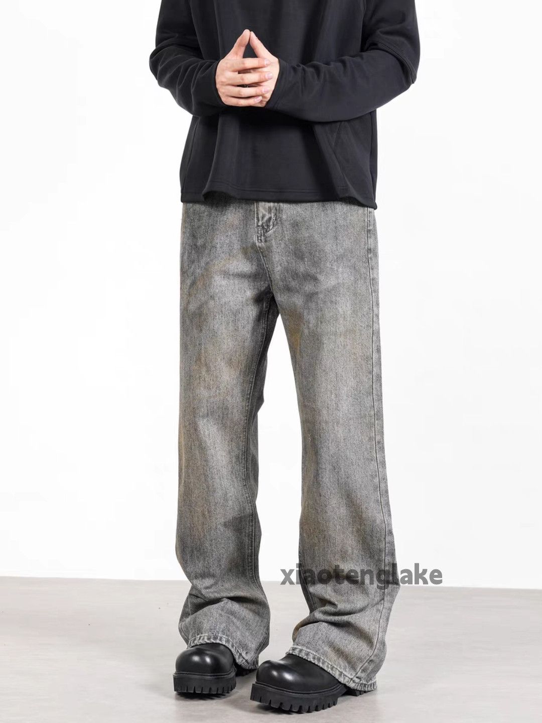 Jean × Vintage washed faded loose baggy stain paint grunge jeans Size US 32 / EU 48 - 2 Thumbnail