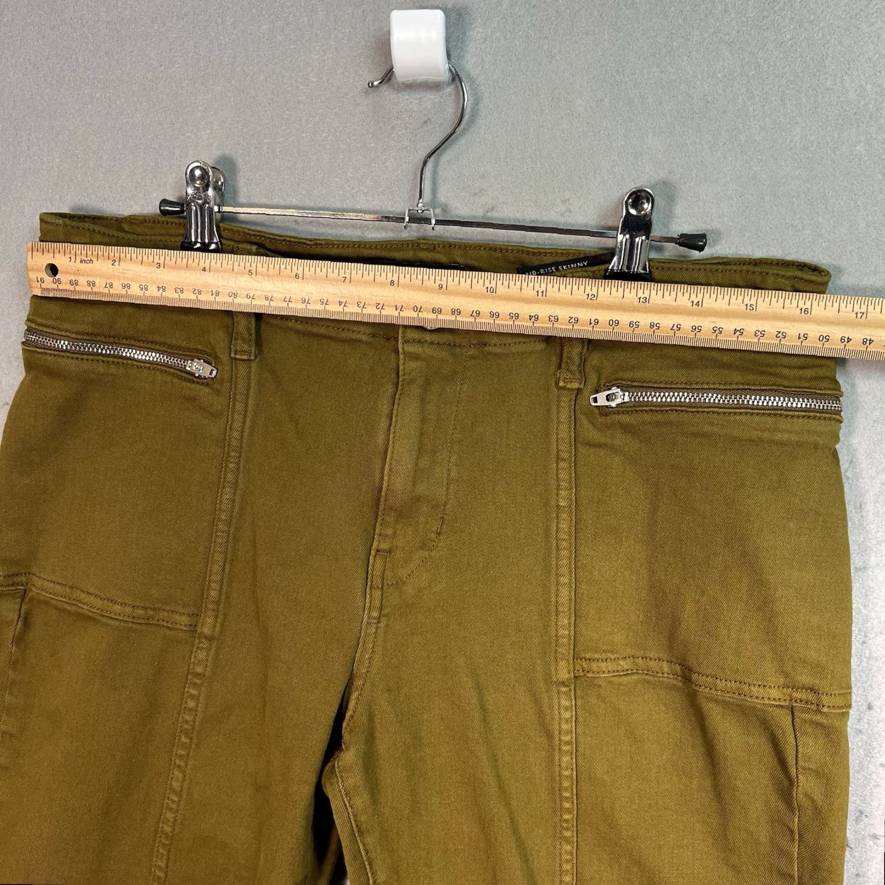 Banana Republic Banana Republic Slim Chino Pants - Olive Green Mid Rise Skinny 31 Women's Flat Front Zipper Closure, 25.5" Inseam, Regular Size Size 24" / US 00 / IT 34 - 2 Thumbnail