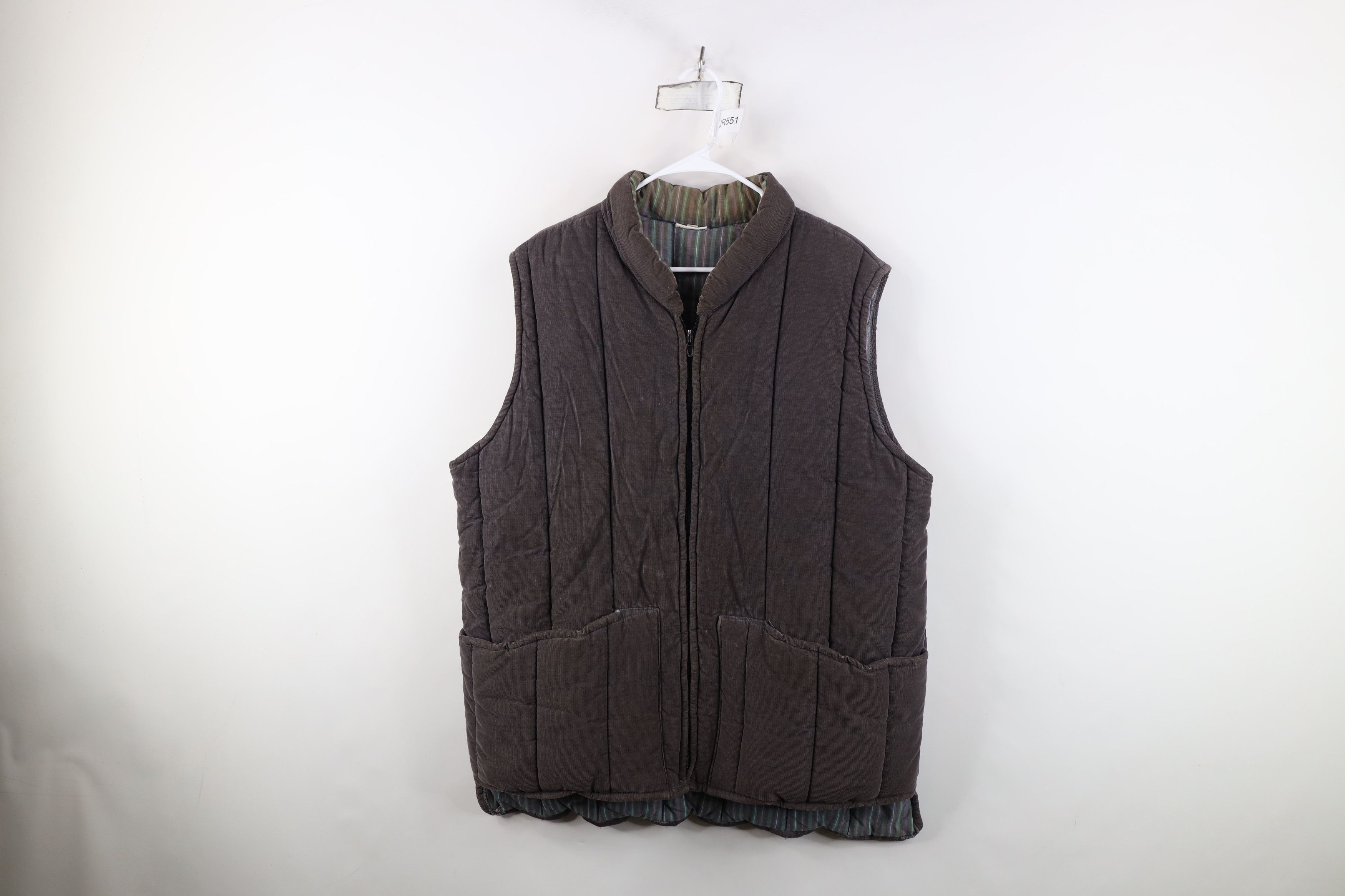 Vintage Vintage 70s 80s Streetwear Blank Corduroy Puffer Vest Jacket Size US XL / EU 56 / 4 - 1 Thumbnail