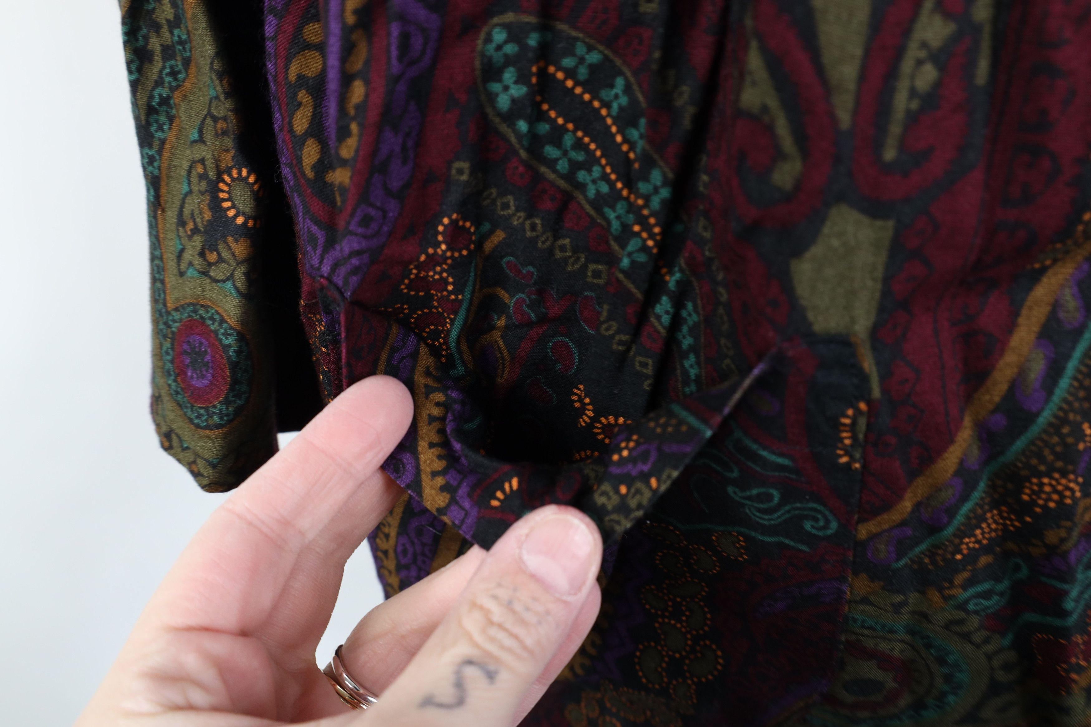 Vintage Vintage 90s Streetwear Gabardine Paisley Blazer Jacket USA Size 3XL / US 20-22 - 5 Thumbnail