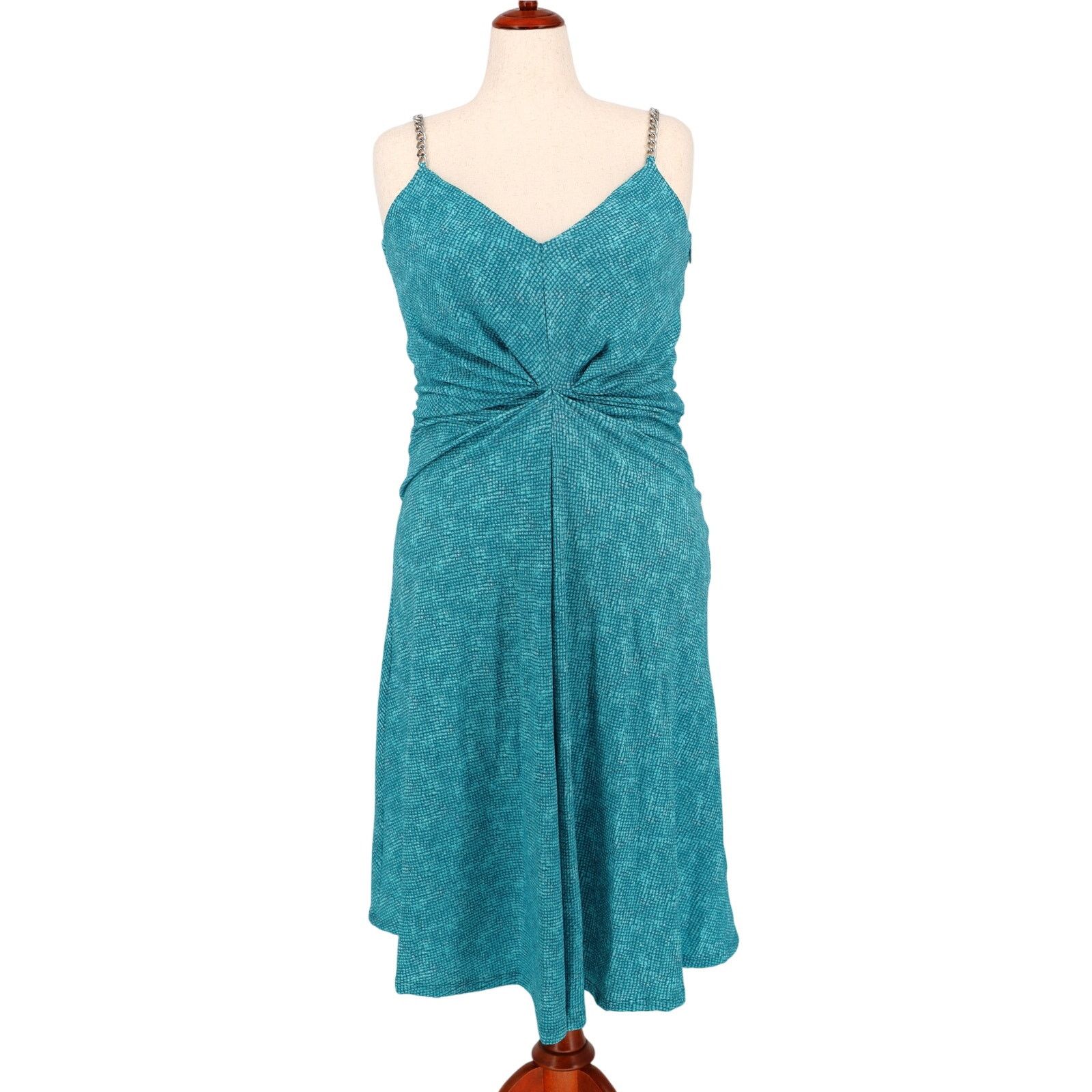 Michael Kors Michael Kors Women Turquoise Camisole Midi Dress Size L Size L / US 10 / IT 46 - 1 Thumbnail