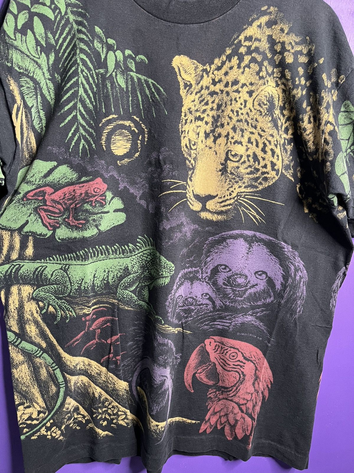 Vintage Vintage 90s rainforest animals AOP faded t-shirt Size US XL / EU 56 / 4 - 3 Thumbnail