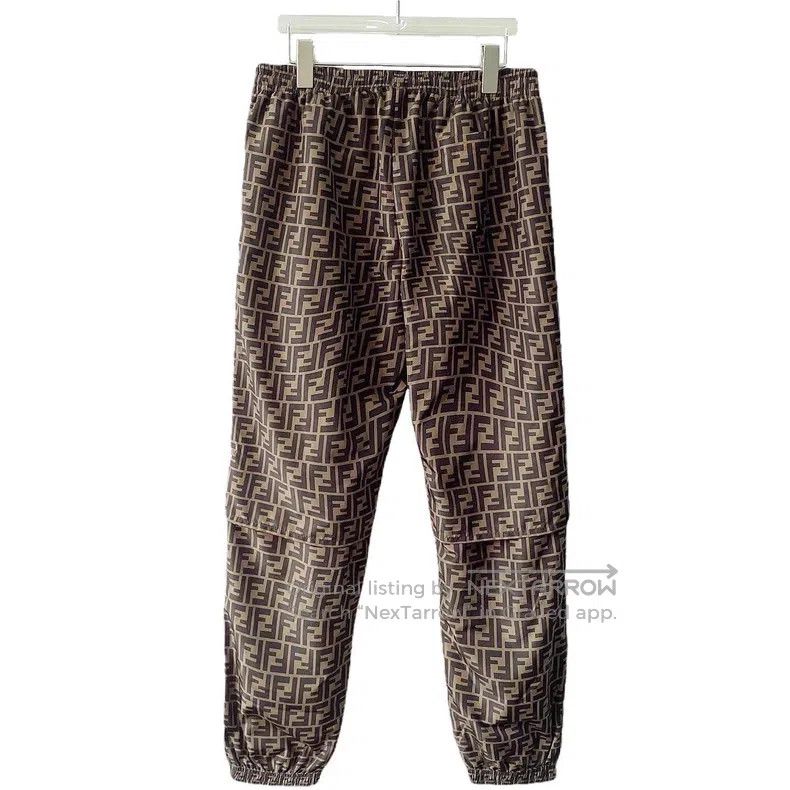 Fendi Fendi Brown Logo Fleur-de-lis Print Drawstring Tie Bottom Size US 44 / EU 60 - 2 Thumbnail
