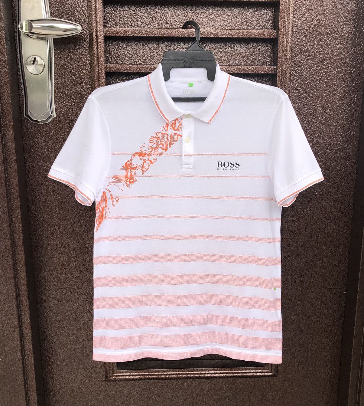 Hugo Boss HUGO BOSS ATHLEISURE Hugo Boss Polo Shirt White & Orange Size US M / EU 48-50 / 2 - 2 Thumbnail