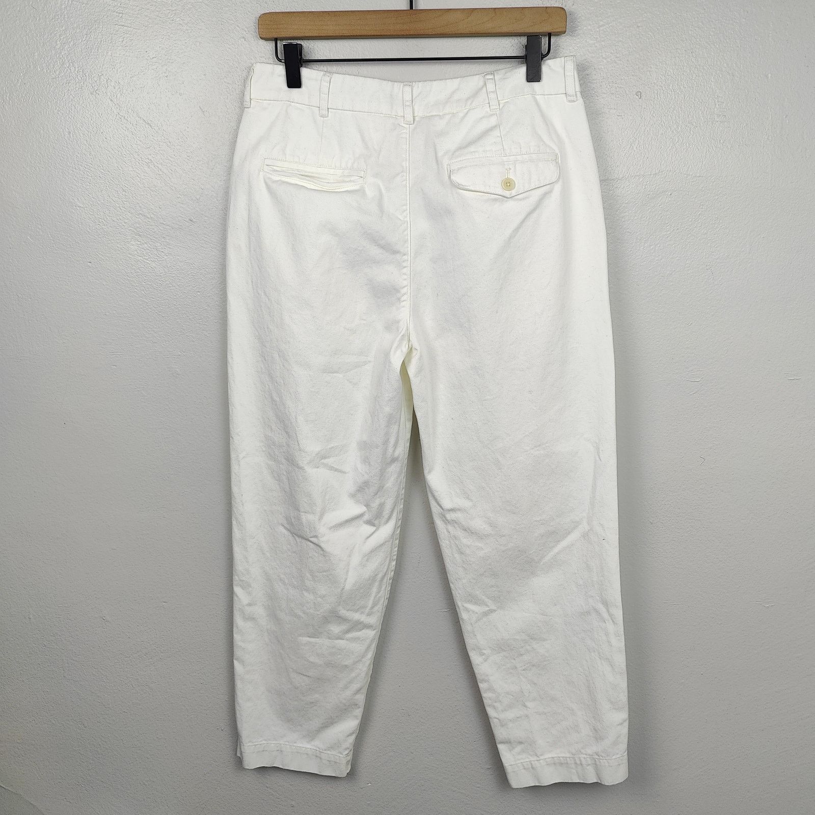 Other Ayr The Metropolitan Pants Womens 4 White Pleated Cotton Size 27" / US 4 / IT 40 - 4 Thumbnail