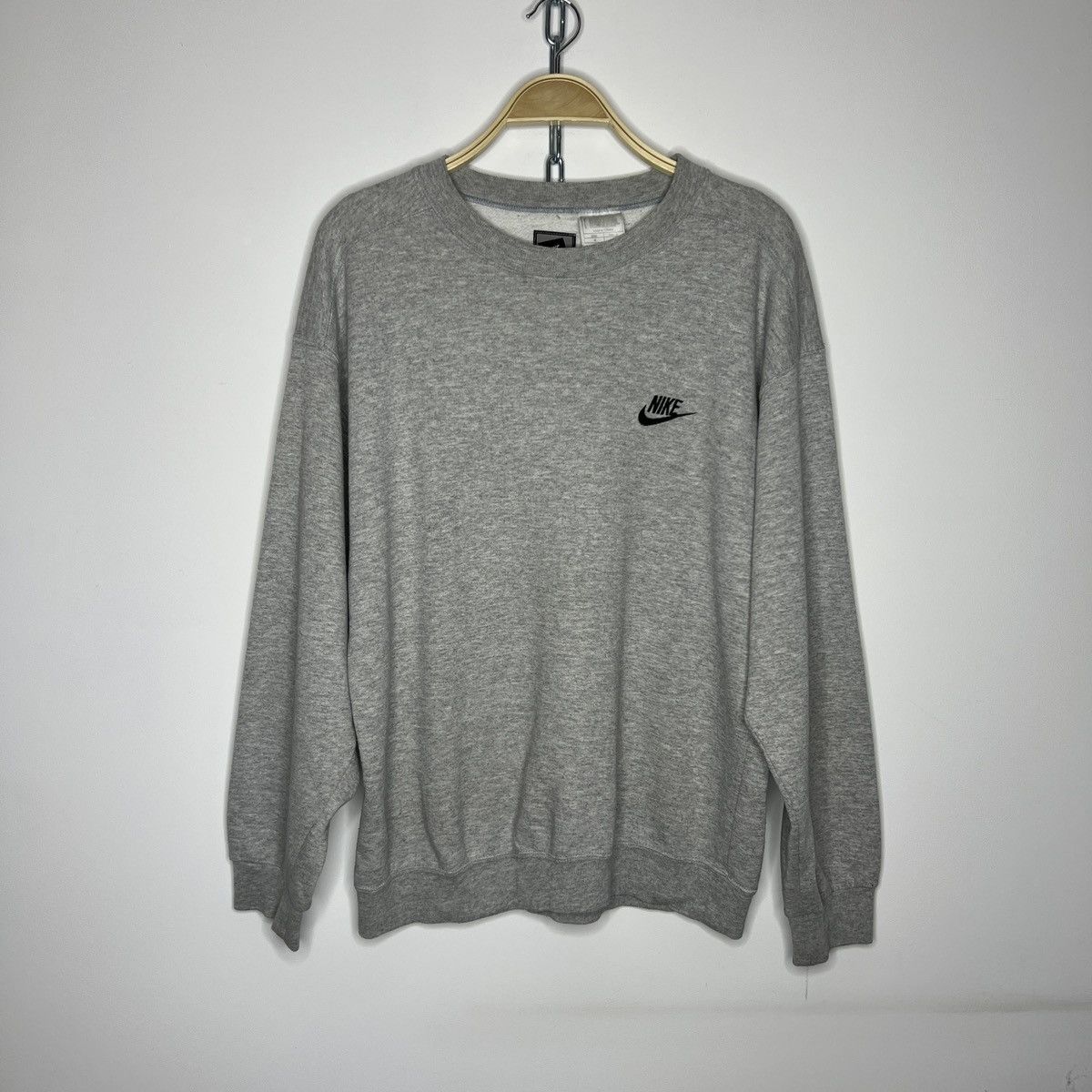 Nike × Vintage Vintage Nike Sweatshirt Crewneck Swoosh Grey Logo 90s Size US M / EU 48-50 / 2 - 1 Thumbnail