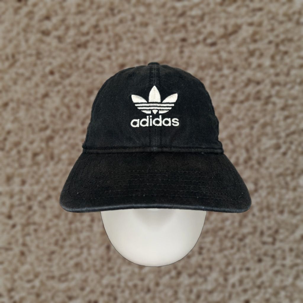 Adidas adidas Hat Cap Strap Back Adult One Size Black Cotton Twill Trefoil Embroidered Baseball Cap Logo Adjustable Breathable Lightweight Men Shirt? Size ONE SIZE - 1 Thumbnail