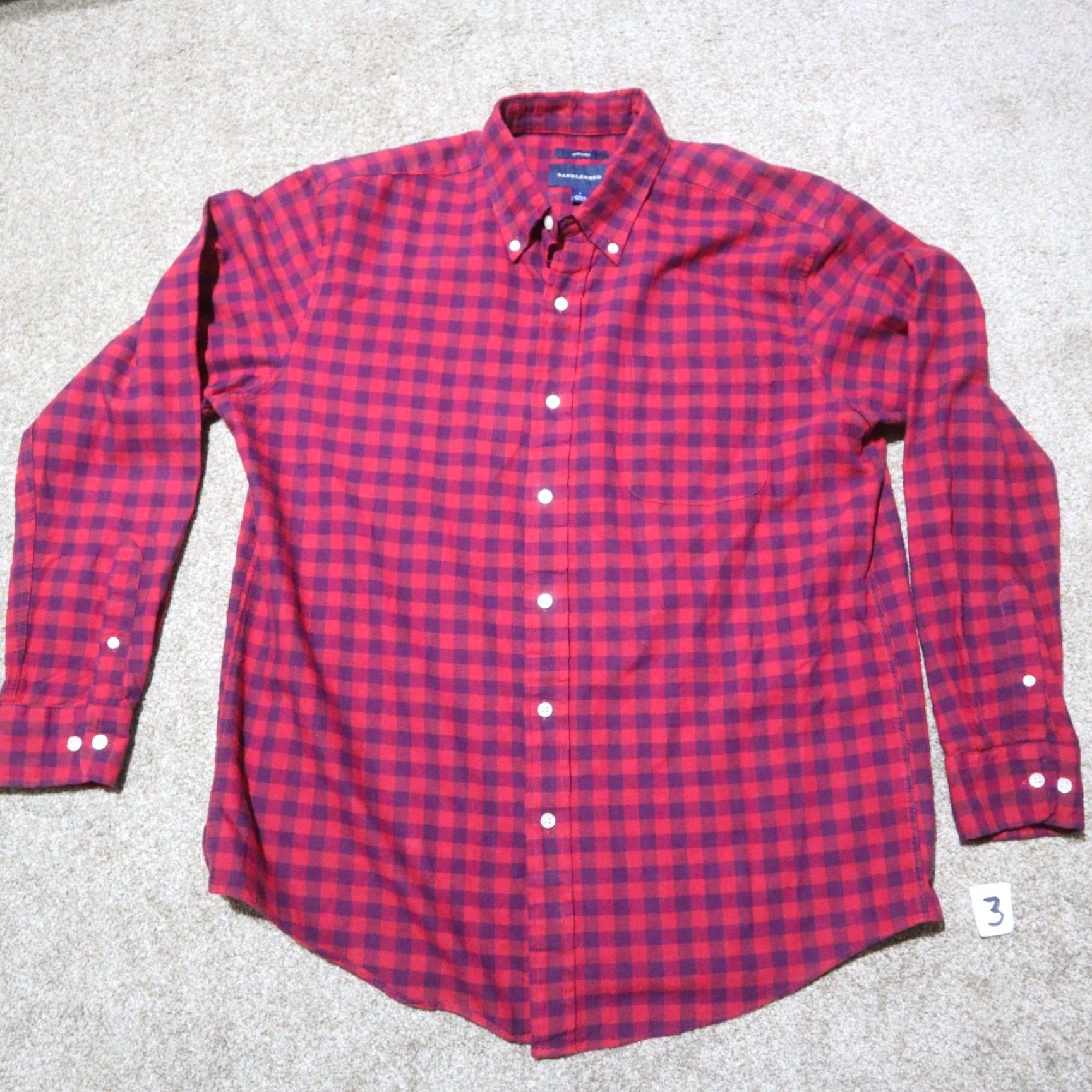 Vintage Vintage Saddlebred Red Plaid Cotton Button-Down Shirt Long Sleeve Men Large Casual Size US L / EU 52-54 / 3 - 2 Thumbnail