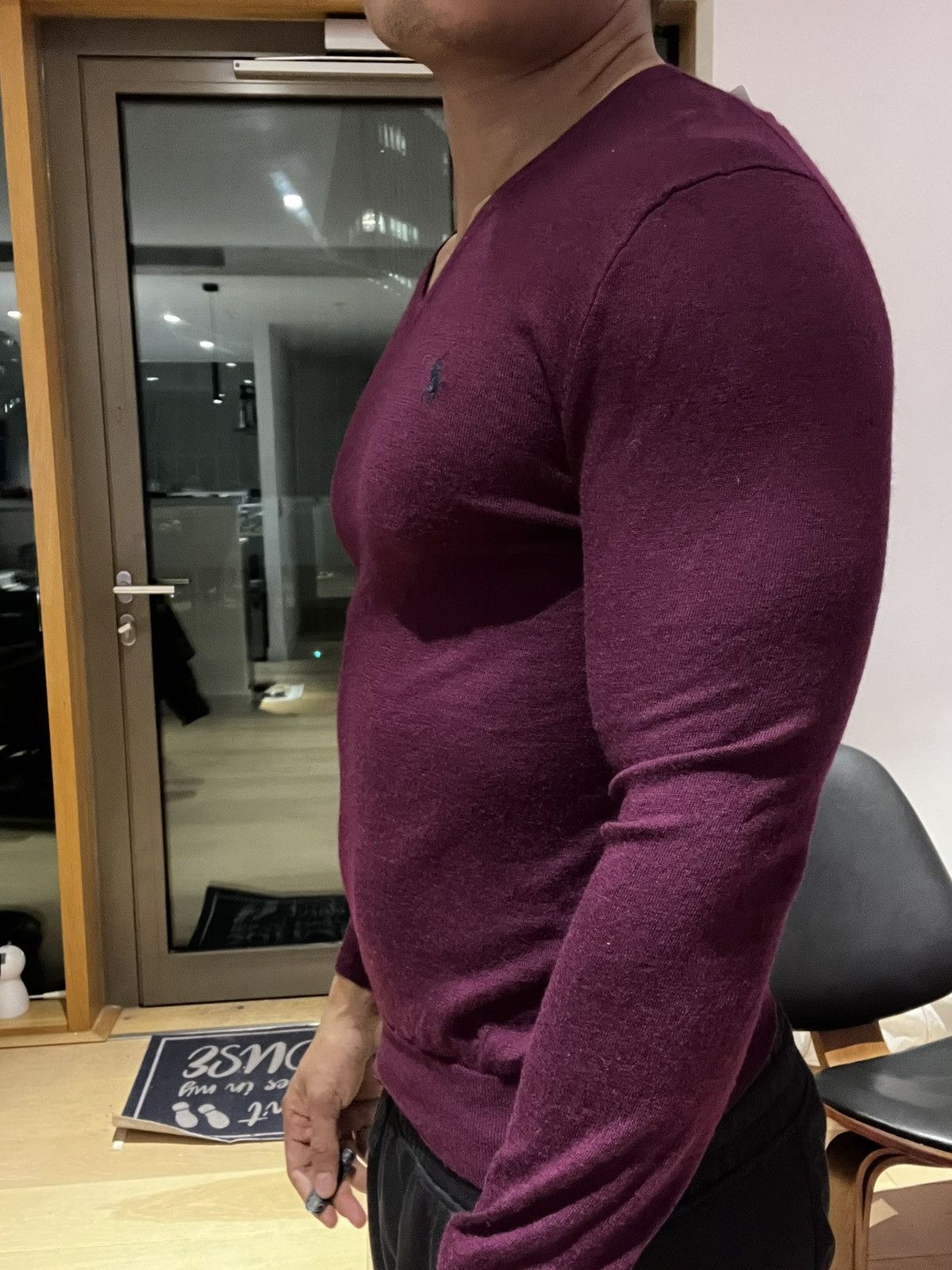 Polo Ralph Lauren Polo Ralph Lauren Burgundy V Neck Knit Sweater Jumper SizeM Size US M / EU 48-50 / 2 - 2 Thumbnail