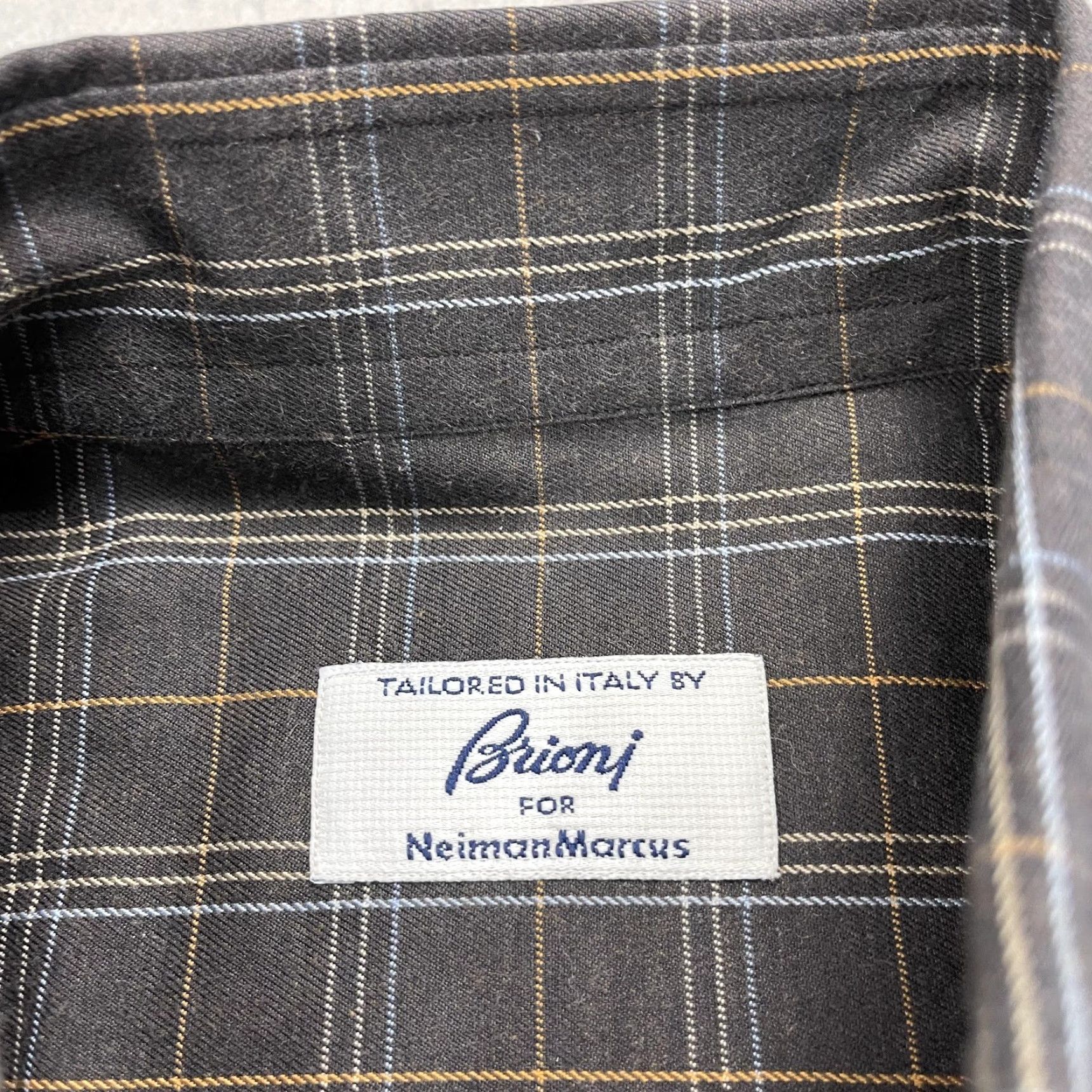 Brioni Brioni Shirt Mens L Gray Plaid Cotton Button Up Tailored Italy Neiman Marcus Size US L / EU 52-54 / 3 - 4 Thumbnail