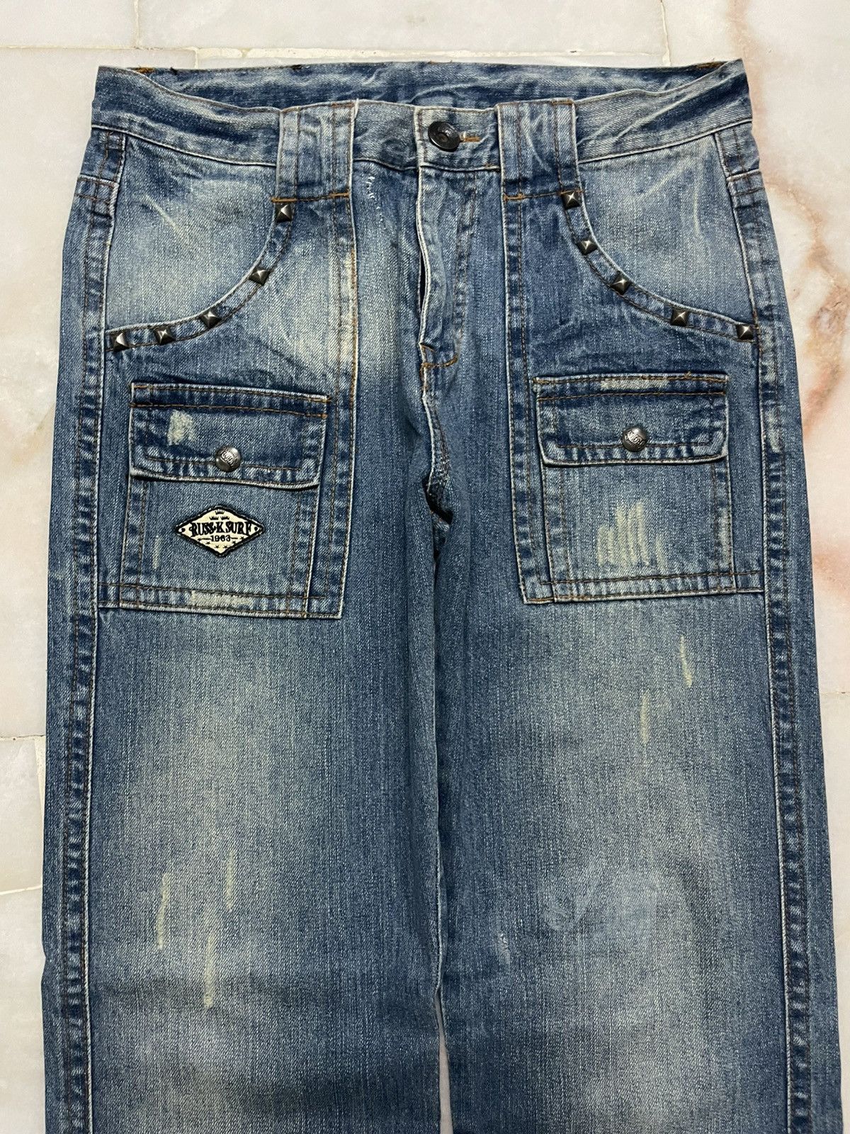 Kapital 💥Rare💥Rusk-K Bushpants Punk Jeans Studded Whisker Insane Size US 30 / EU 46 - 2 Thumbnail