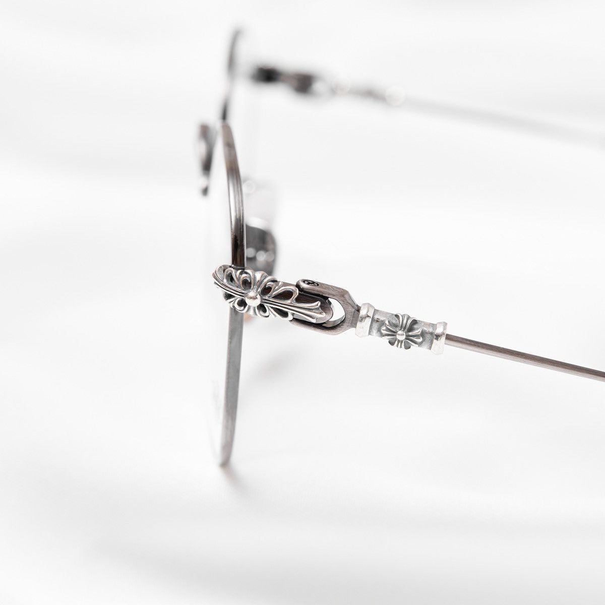 Chrome Hearts CHROME HEARTS BUBBA-A ANTIQUE SILVER - BLACK PLASTIC GLASSES Size ONE SIZE - 4 Thumbnail