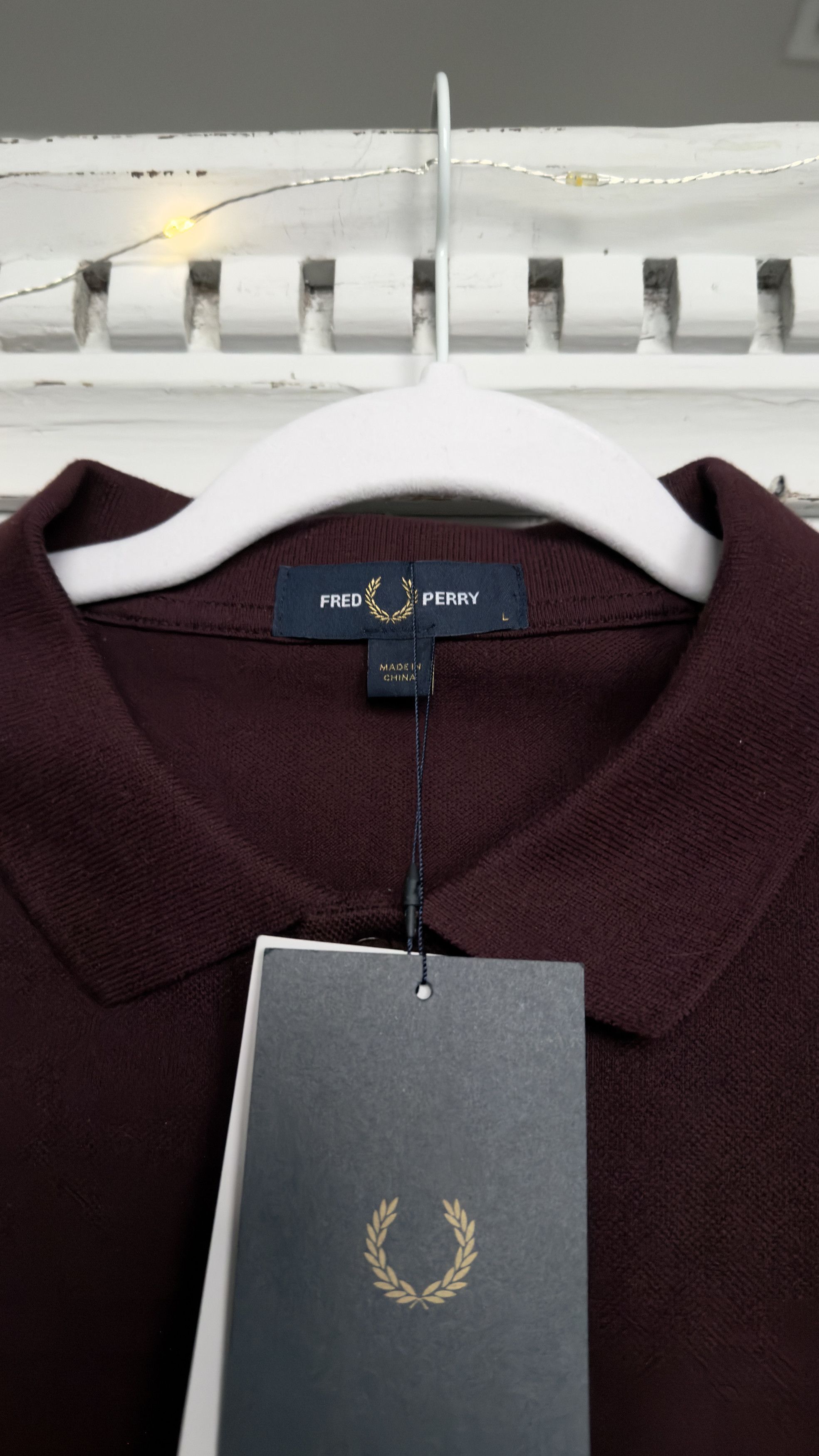 Fred Perry Burgundy Longsleeve Polo NWT Size US L / EU 52-54 / 3 - 5 Thumbnail