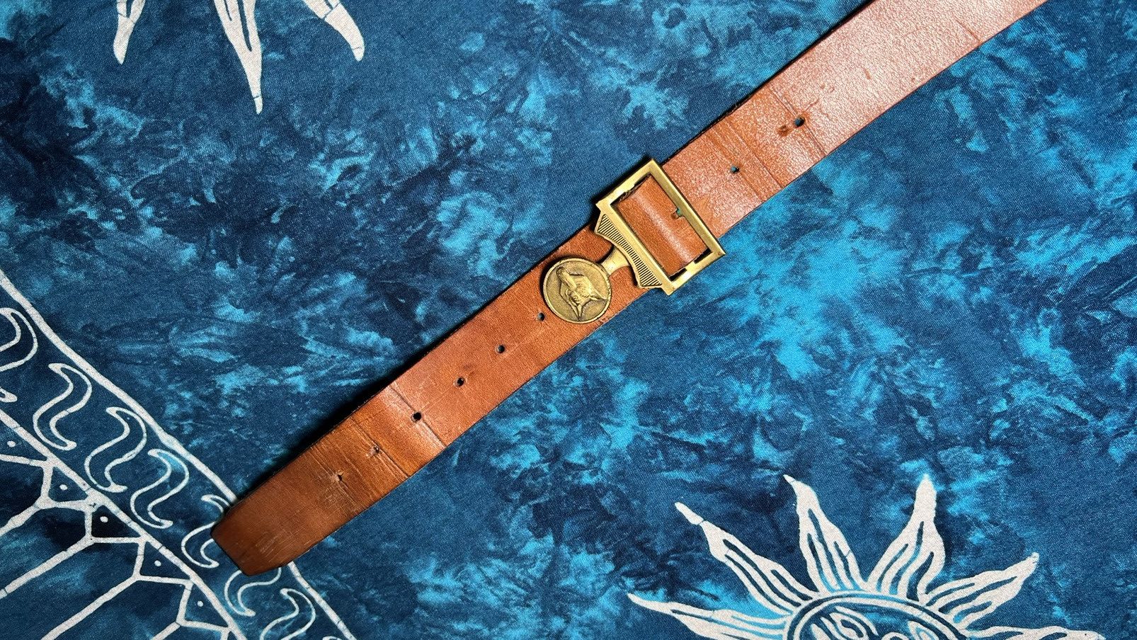 Vintage Avant Garde Swiss Scout Brown Vintage Leather belts Y2K Size 26 - 7 Thumbnail