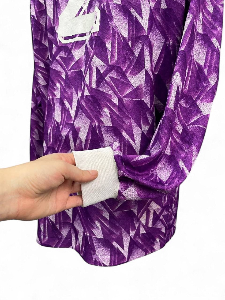 Erima Vintage purple soccer jersey geometric longsleeve pattern Size US L / EU 52-54 / 3 - 12 Thumbnail